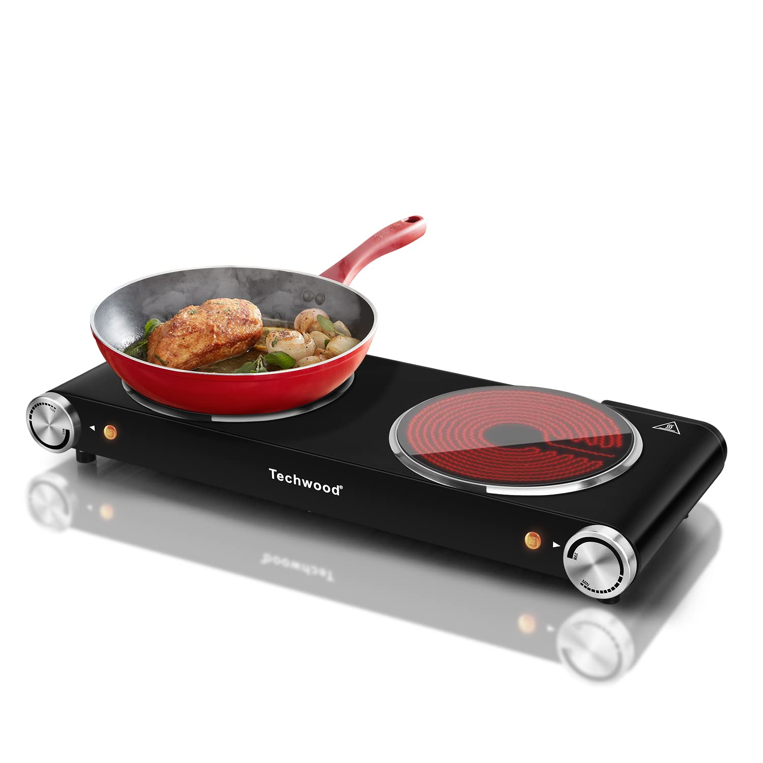 Hot Plate, Techwood Electric Stove for Cooking, 1500W Countertop Single Burner with Adjustable Temperature and Handles, 7.3    C