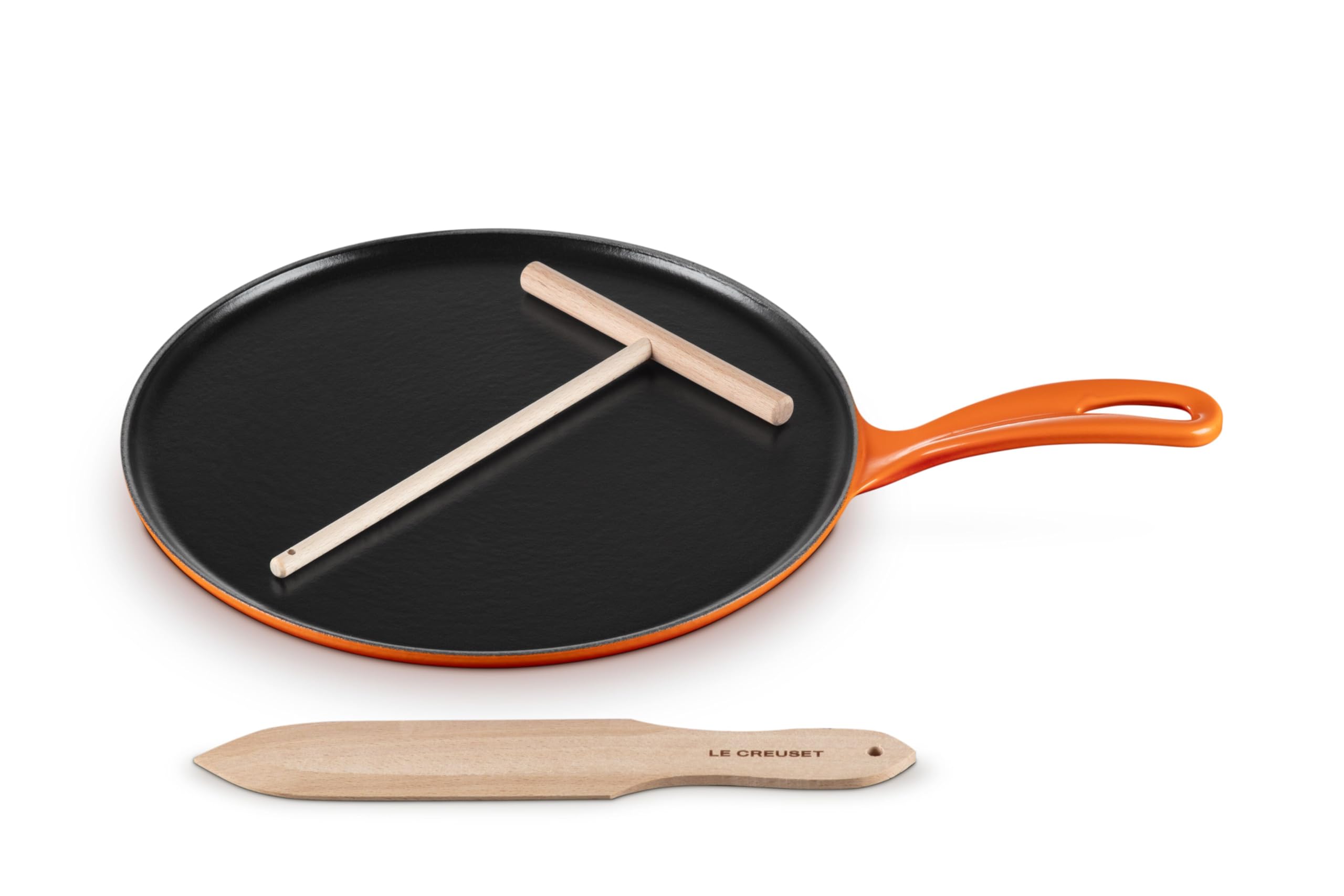 Le Creuset Enameled Cast Iron Traditional Round Crepe Pan, 10.25, Flame