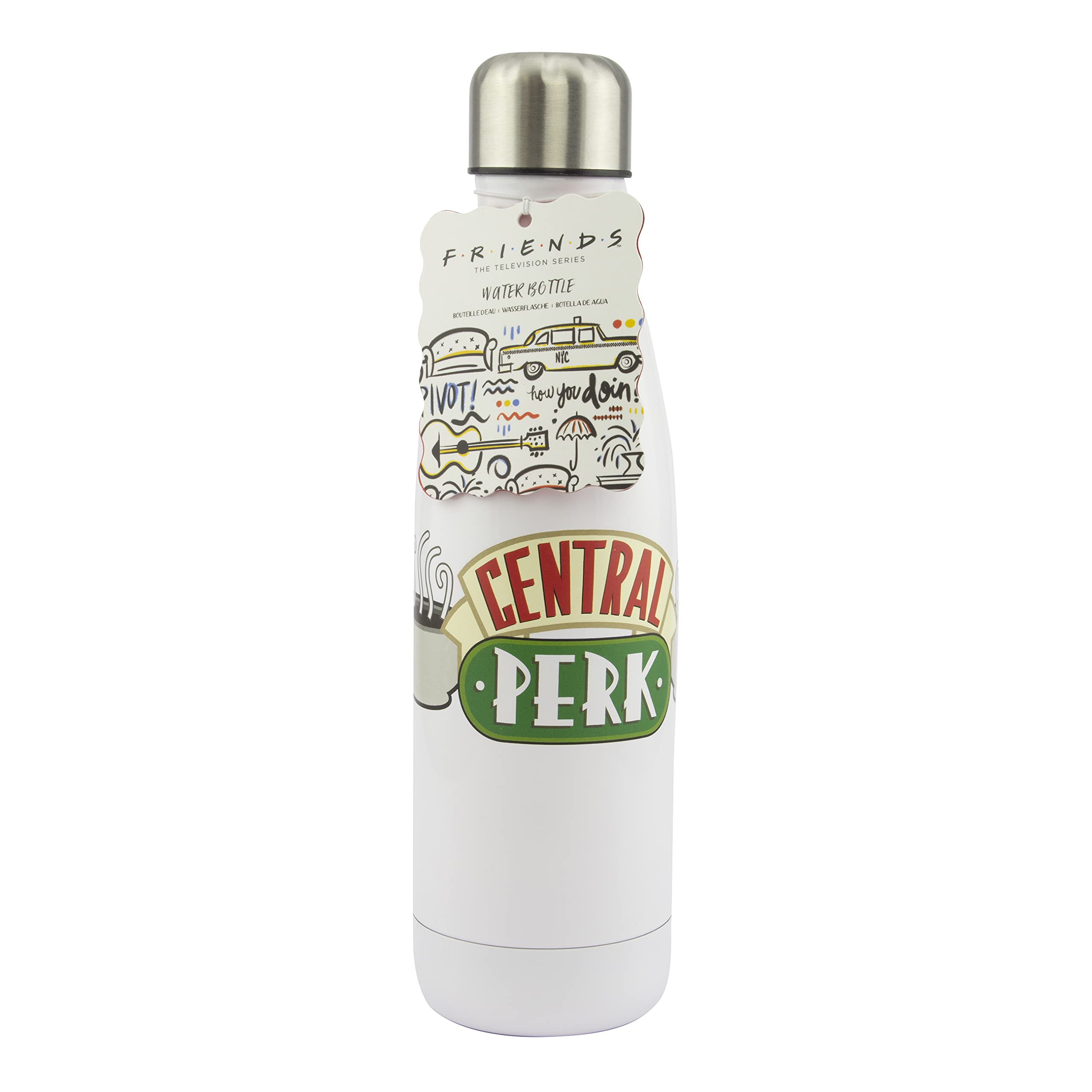 Paladone Friends Officially Licensed Merchandise - Friends Central Perk Large Metal Water Bottle