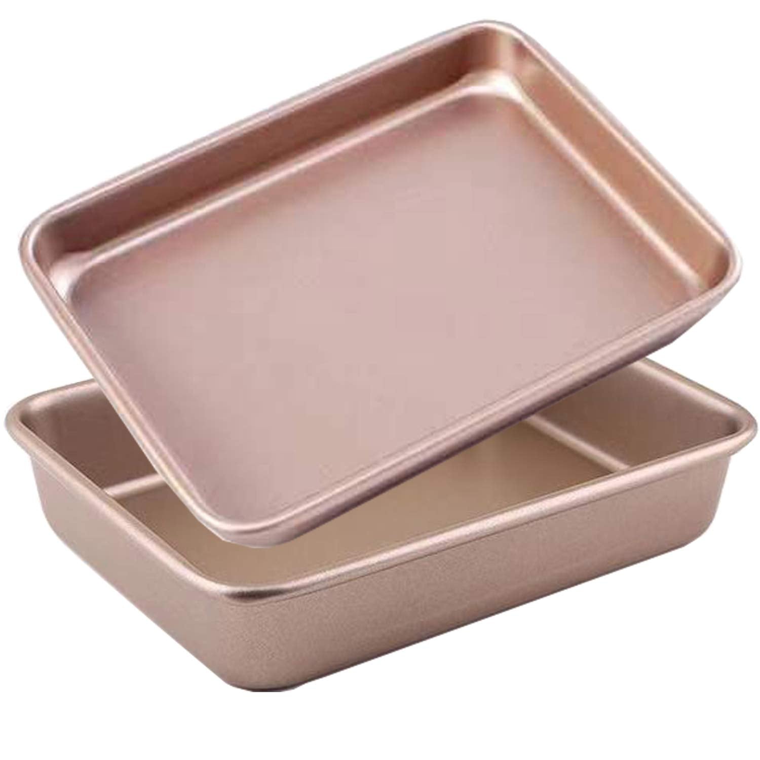 HYTK Small Cookie Sheet 8.66 X 6.66 Inch 2 Pcs Mini Baking Pan Toaster Oven Replacement Tray Nonstick Thicken Heavy Carbon Steel