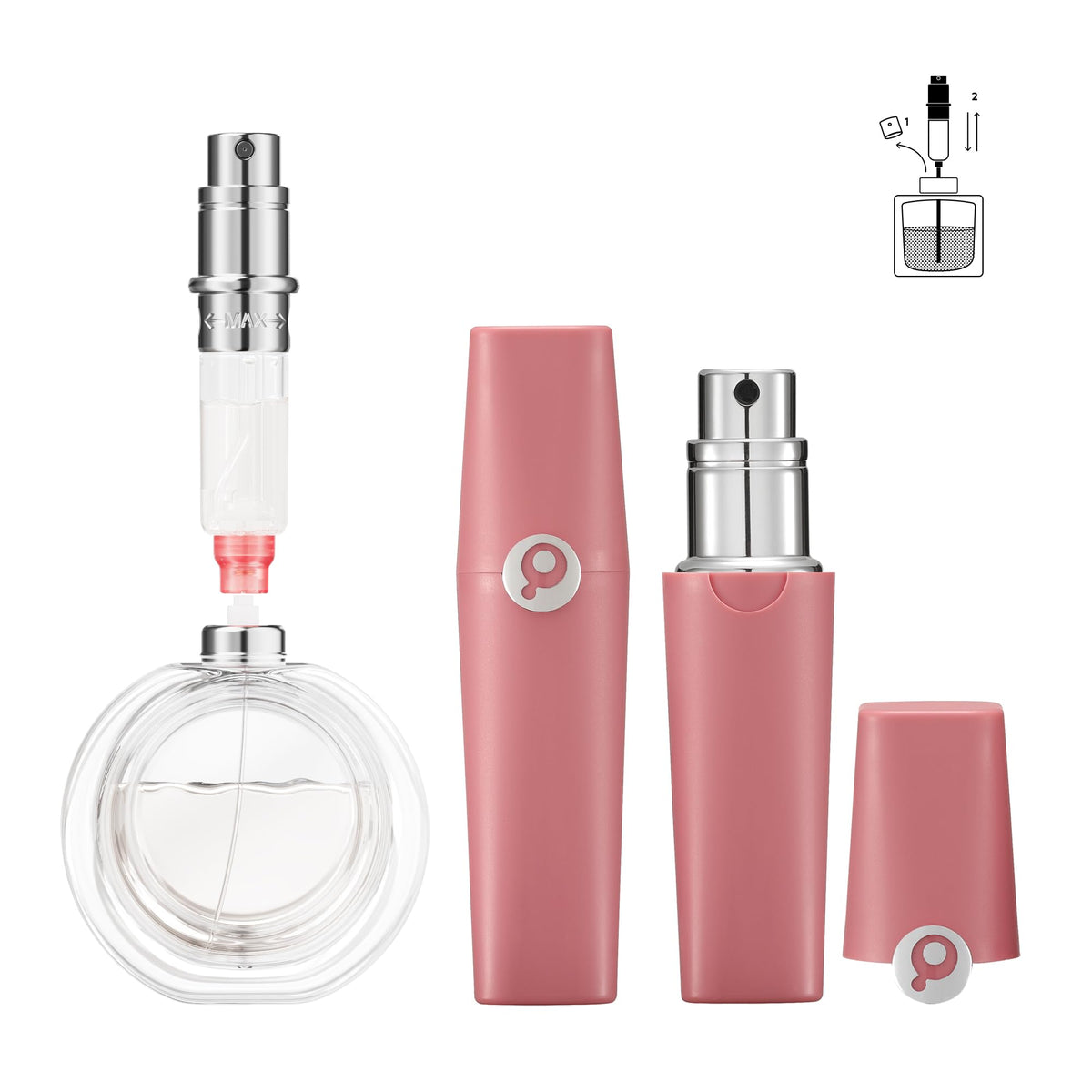 Perfume Pod Atom Refillable Perfume Atomizer (Atom01, Pink)