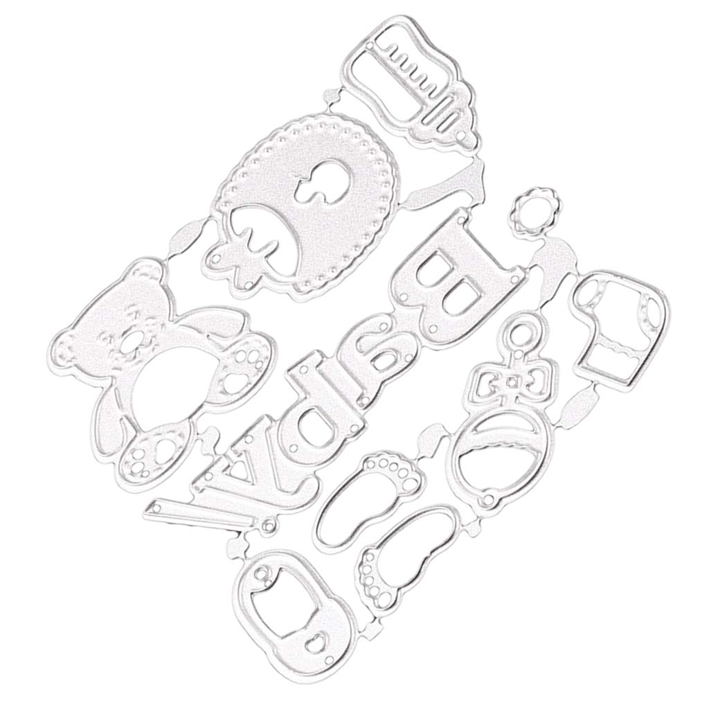 Phenovo Metal Dies Cut Baby Accessory Cutting Dies Stencils Templates For Diy Scrapbook Photo Album Embossing Crafts Decoration 