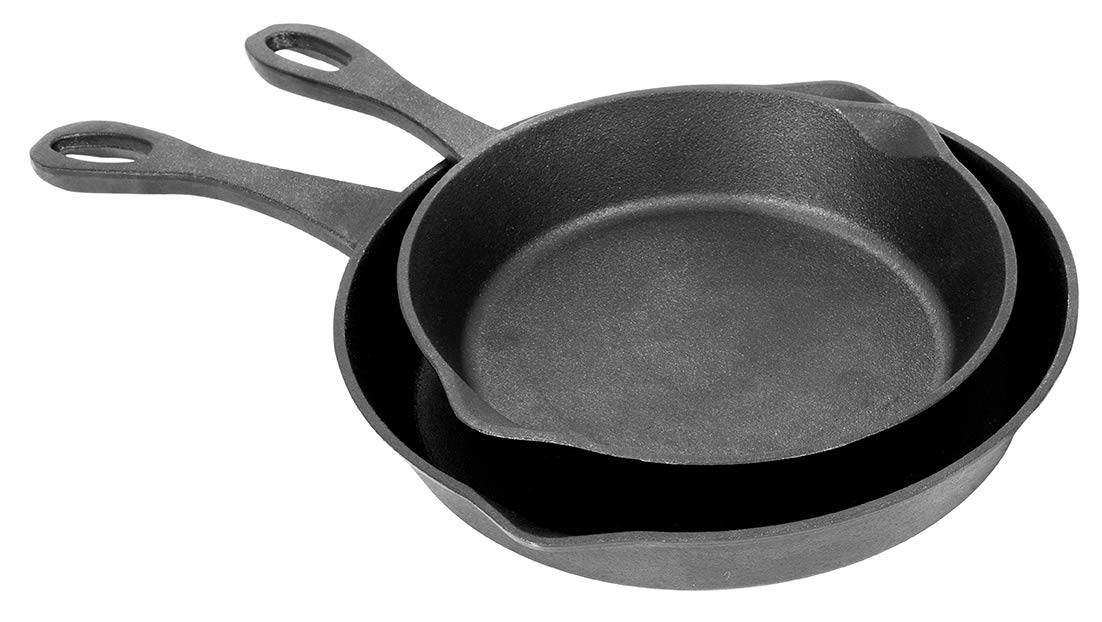Bayou Classic 2-pc Cast Iron Skillet Set - 8-in  10-in
