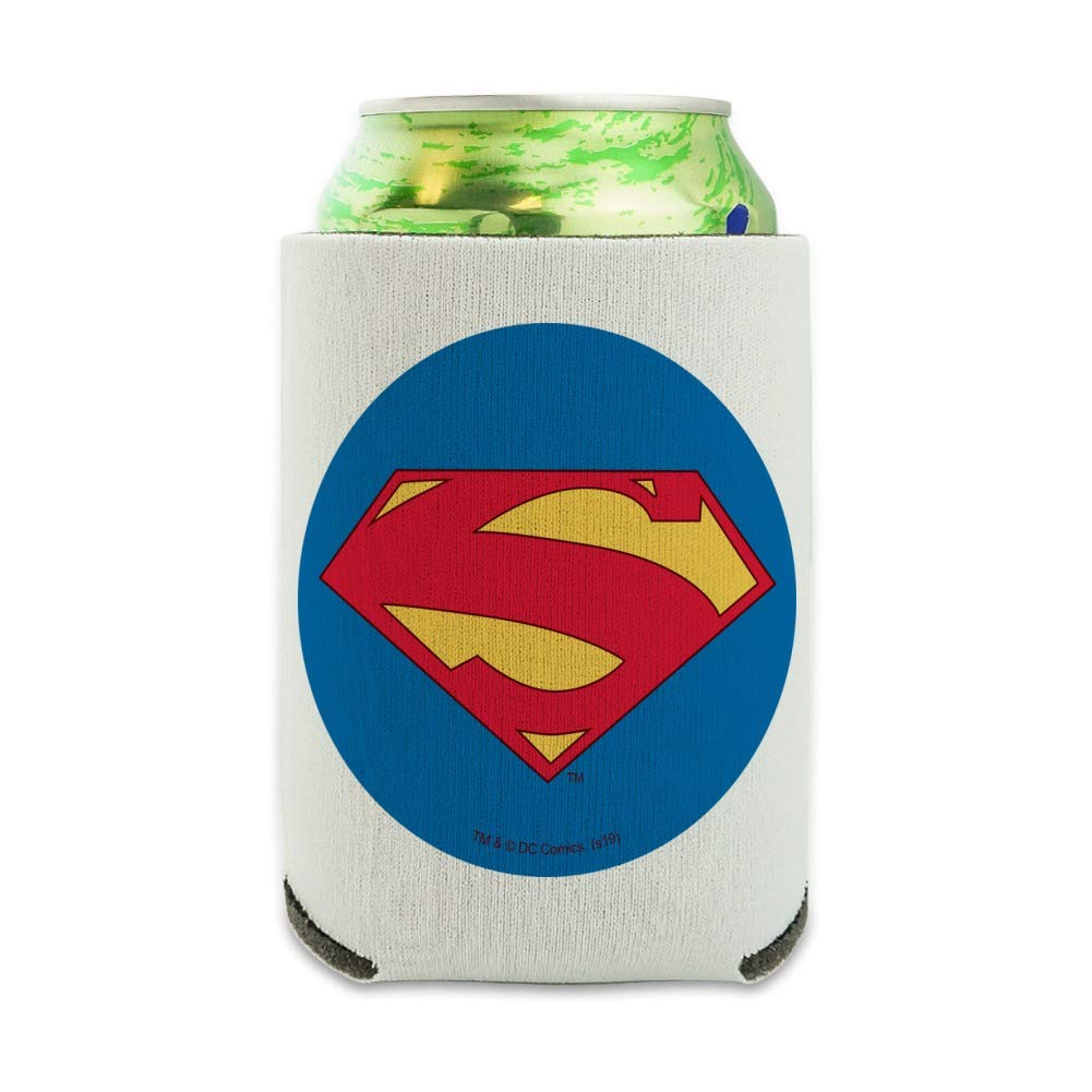 Superman New 52 Shield Logo Can Cooler - Drink Sleeve Hugger Collapsible Insulator - Beverage Insulated Holder