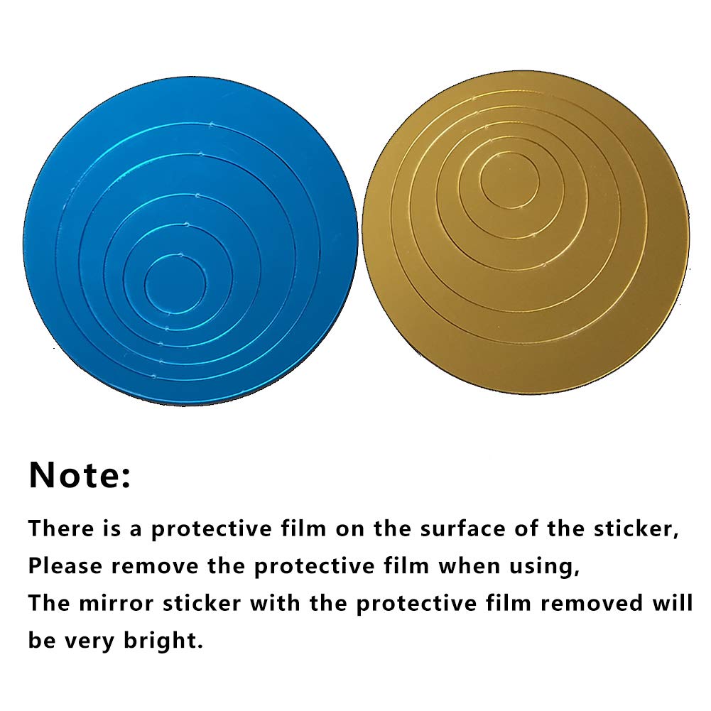 Aqrichfox 24Pcs Wall Decal Acrylic Modern Mirror Art Mural Wall Stickers For Living Room Bedroom Home Decor Blue+ Gold