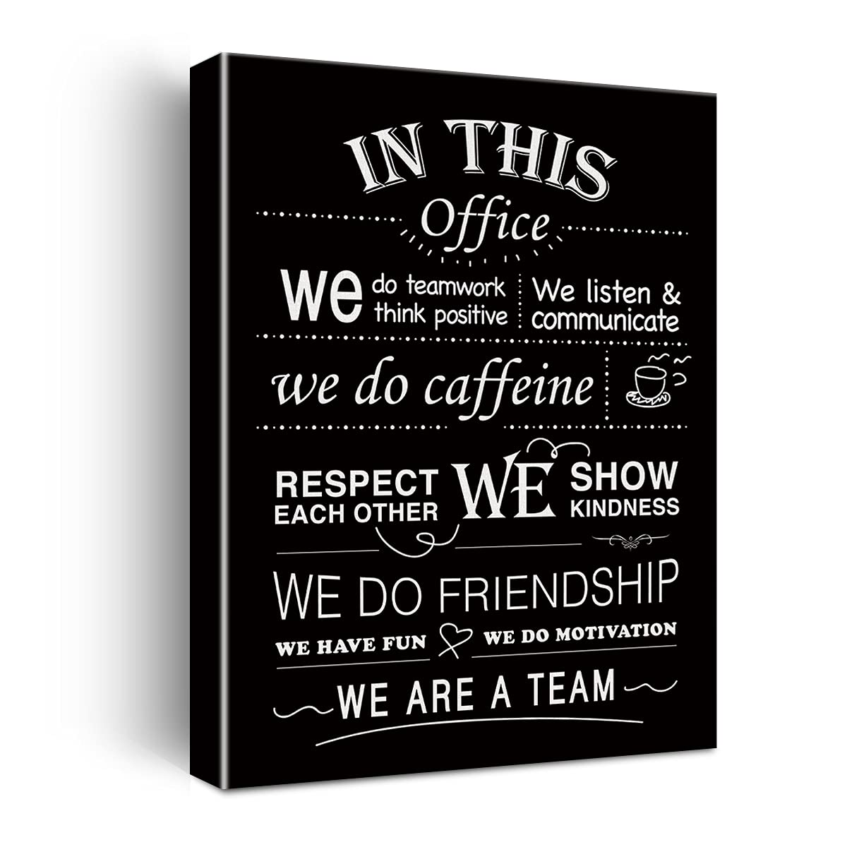 In This Office We Do Teamwork Motivational Quotes Framed Canvas Wall Art- Office Posters D  Cor 11.5'' X 15''
