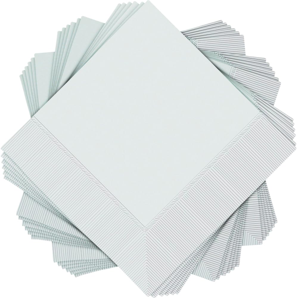 Classy Frosty White 2-Ply Beverage Napkins - Mid Count, 5''X 5'' (Pack 40) - Soft & Durable Material - Perfect For Parties & Eve