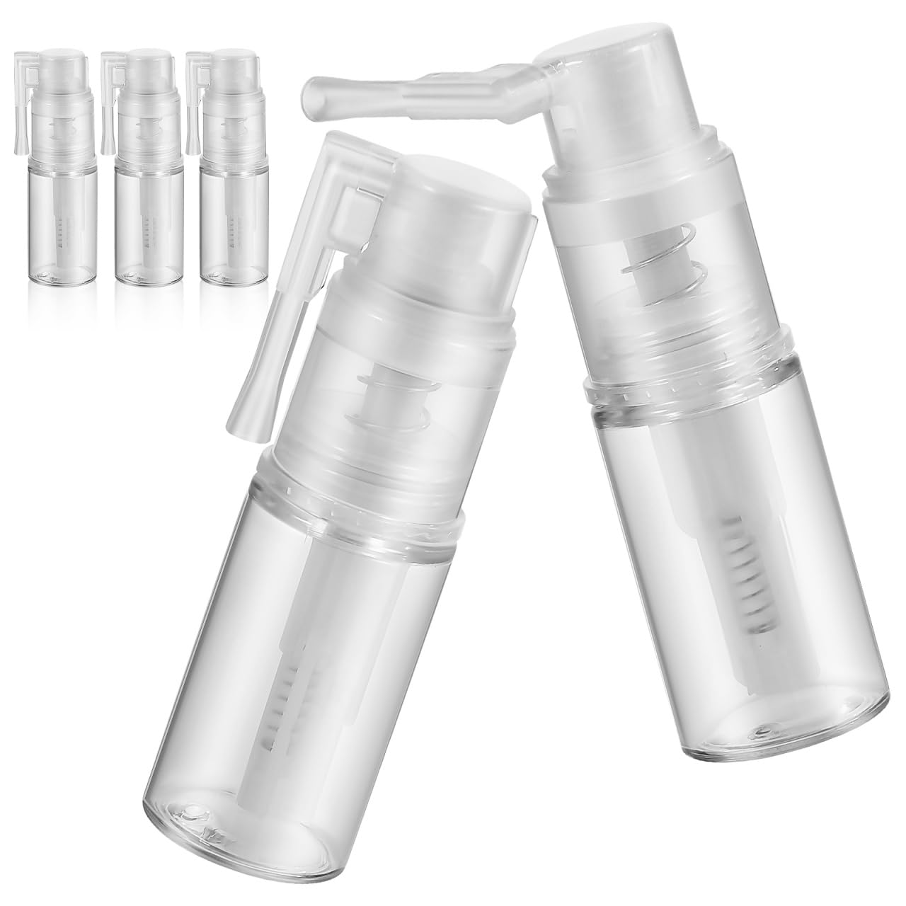 FENICAL 14ML Empty Powder Spray Bottles, 5Packs Portable Refillable Powder Spray Pump Dispenser Small Plastic Barber Styling Sp