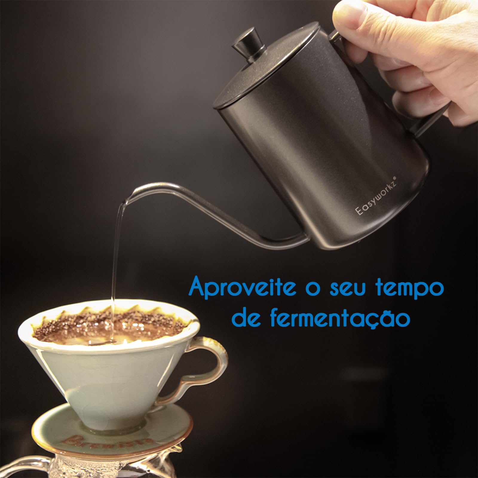 Easyworkz Gage Gooseneck Pour Over Coffee Kettle 12 Oz Stainless Steel Hand Drip Coffee Pot With Long Narrow Spout
