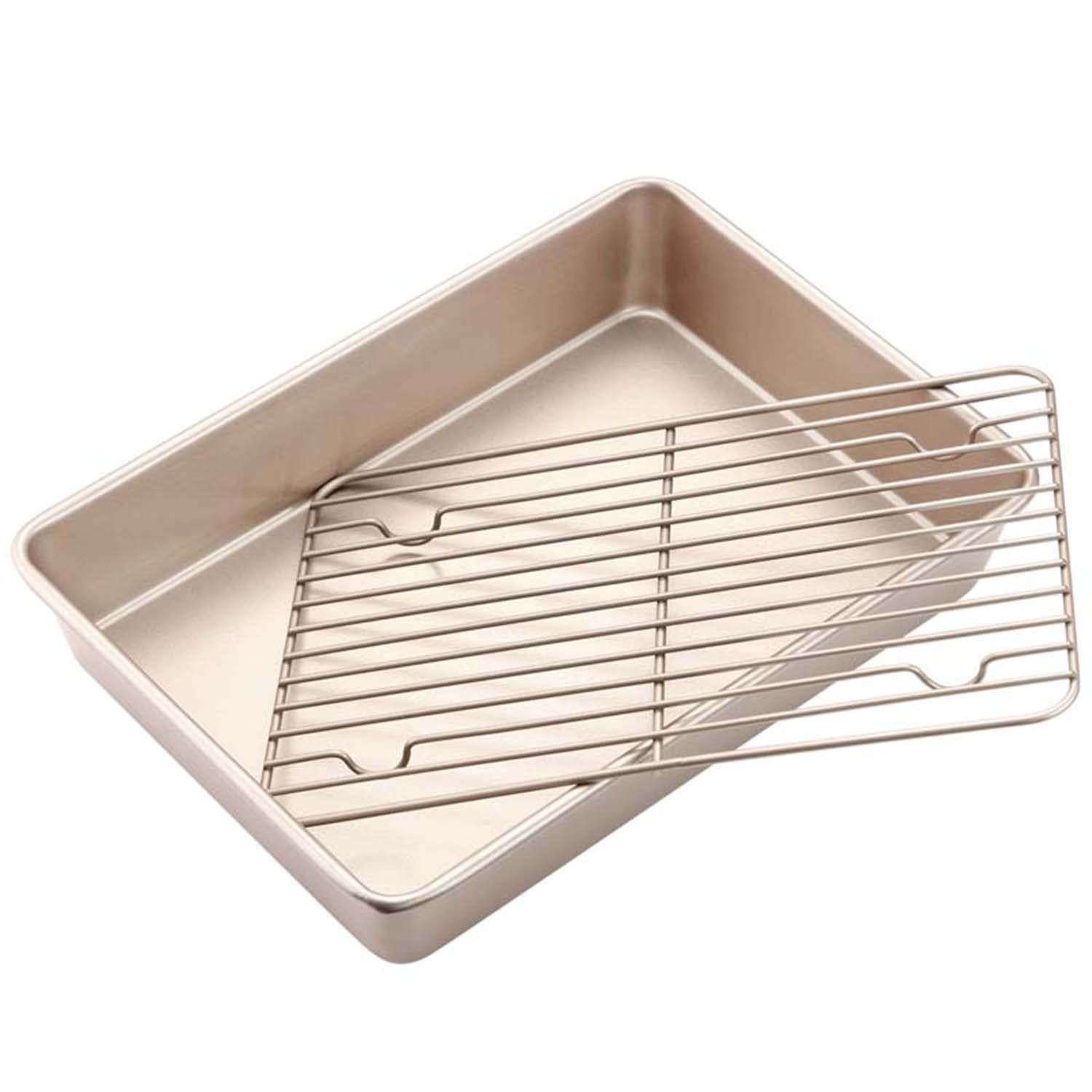 Turkey Roasting Pan With Rack For Ovens, Nonstick Rectangular Turkey Chicken Roaster Pan Baking Dish Broiler Pan Bakeware Heavy