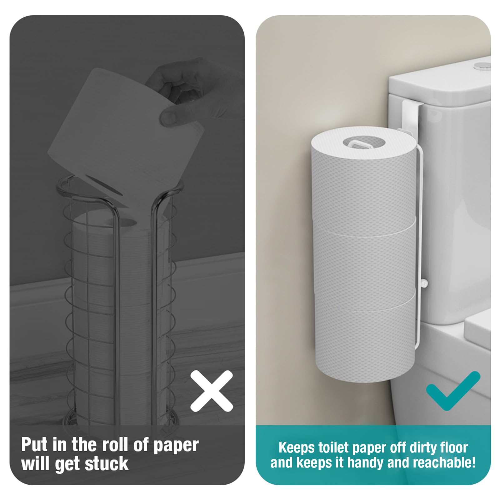 Conworld Toilet Paper Storage For 3 Roll Tissue, Over The Tank Toilet Paper Holder, Stainless Steel Rustproof Toilet Paper Holde