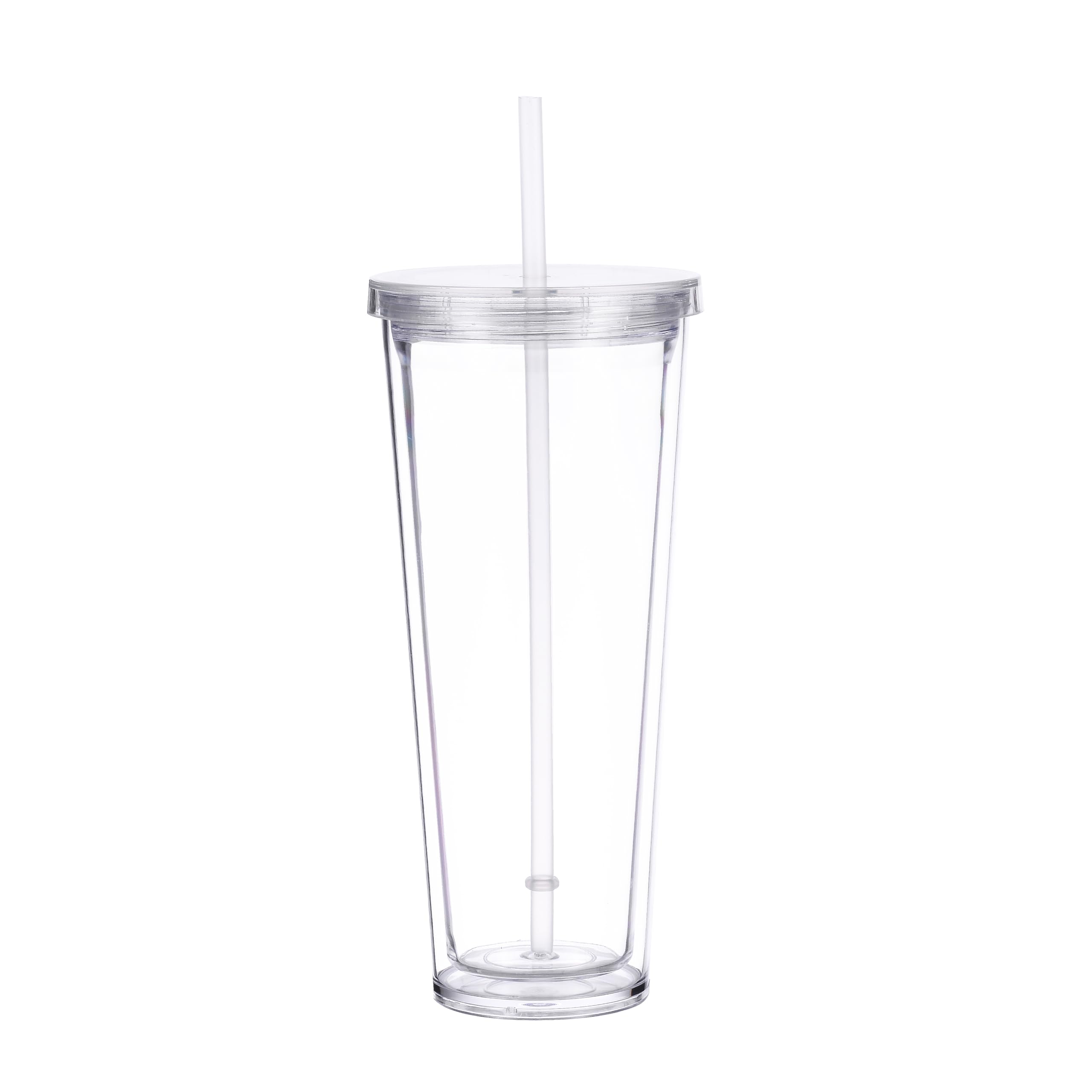 Alohastarttg 24oz Tumbler with Lid and Straw, Leak Proof and Double Wall Insulated Reusable Plastic Cups,Travel Reusable Iced Co