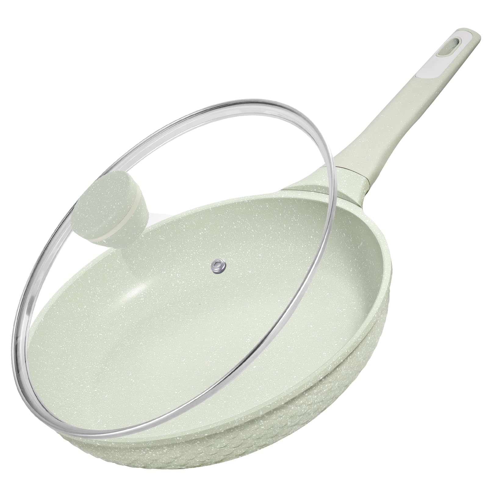 Non Stick Frying Pans 11 In Skillet With Lid, Omelet Pan, Small Frying Pans Nonstick, Healthy Cookware Non Toxic Chefs Pan, Egg 