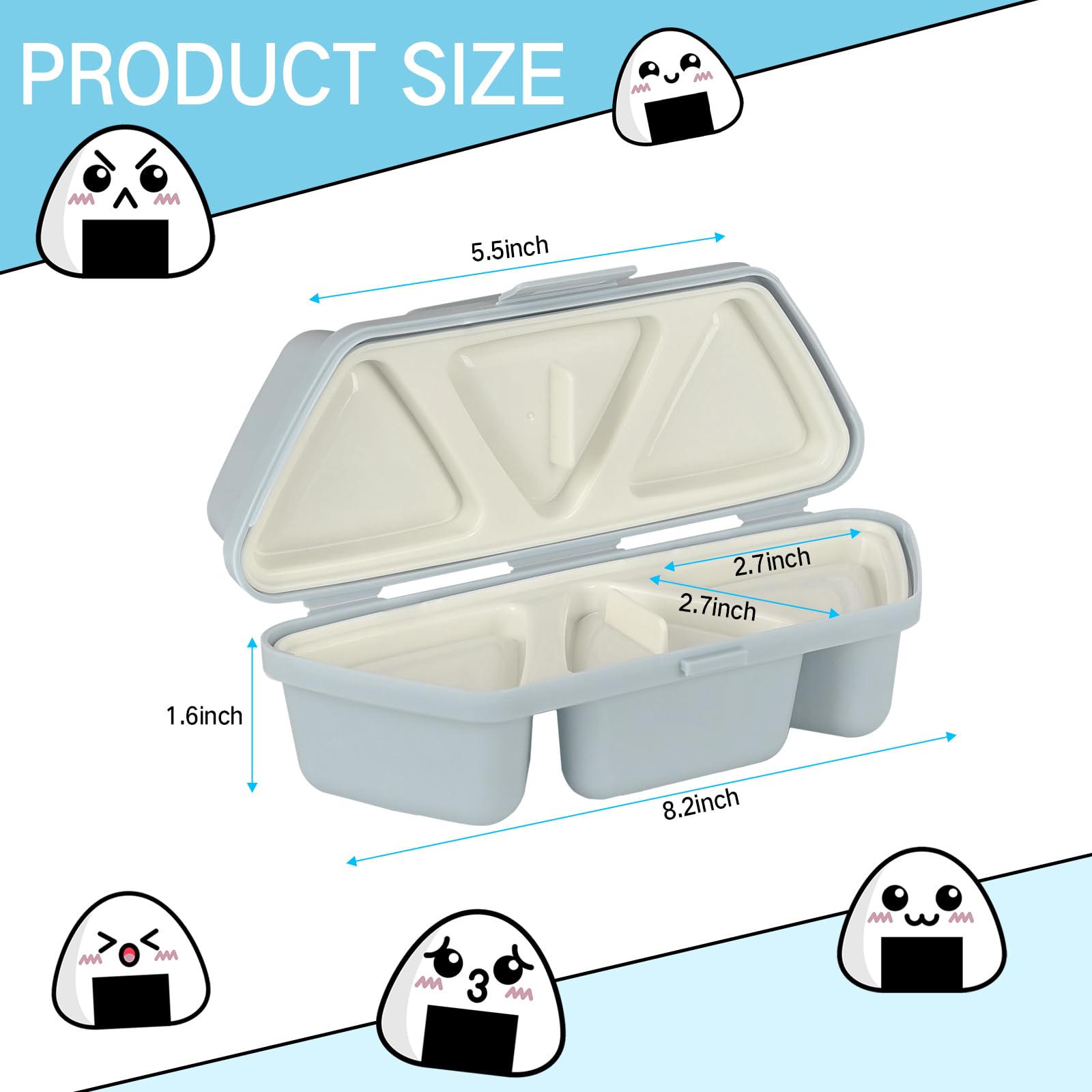 Hibilder 6 In 1 Onigiri Mold Triangle Sushi Mold Once Quickly Make 6Pcs Sushi - Multifunctional Rice Ball Mold For Making And St