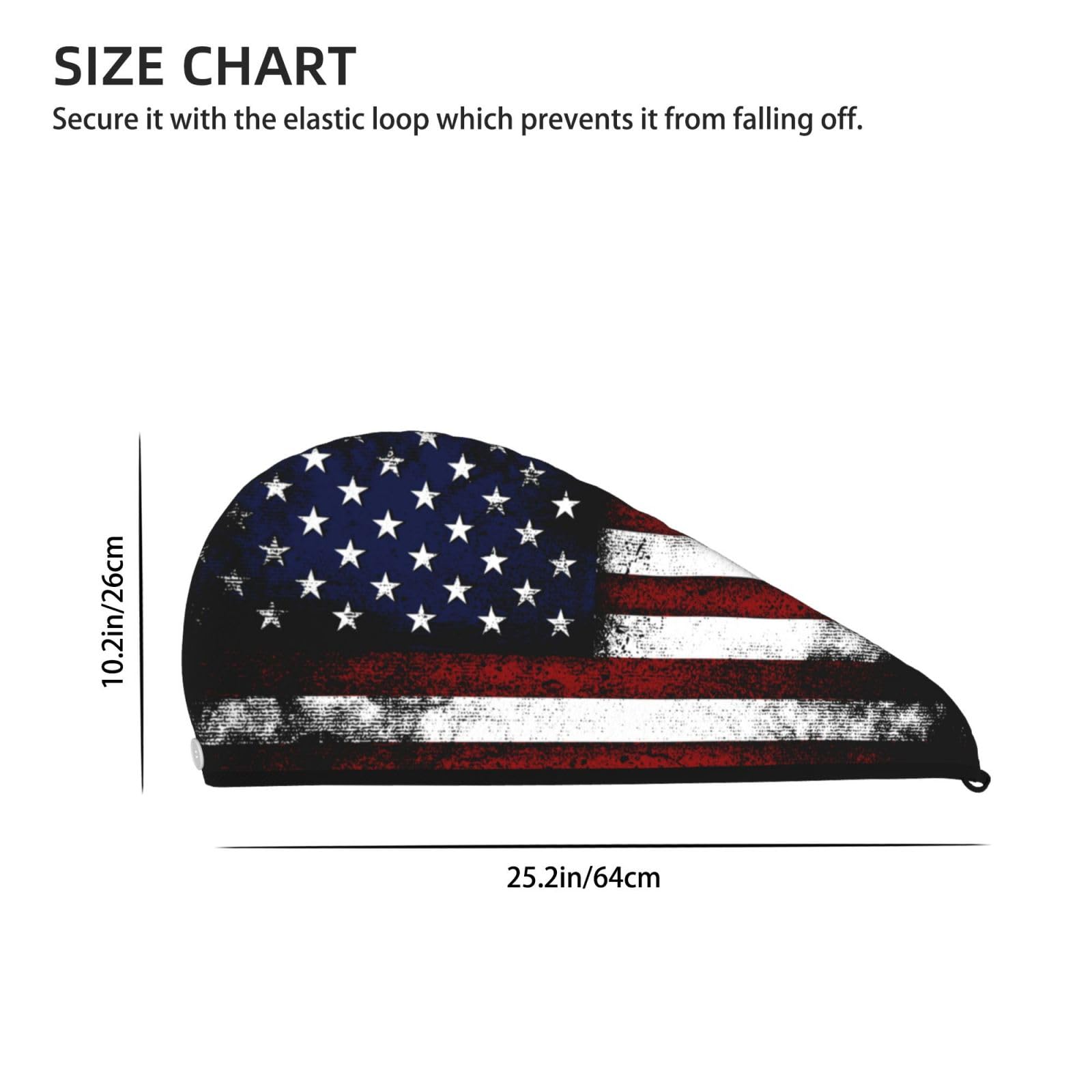 famliihw American Flag Hair Towel Wrap, Absorbent Hair Drying Towel, Microfiber Hair Drying Cap Turban for Drying Curly Long Thi