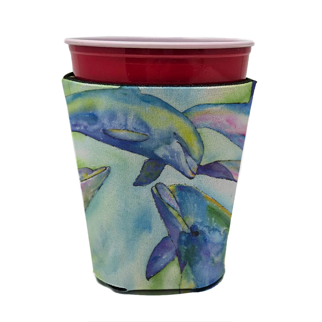 Dolphin  Red Solo Cup Beverage Insulator Hugger