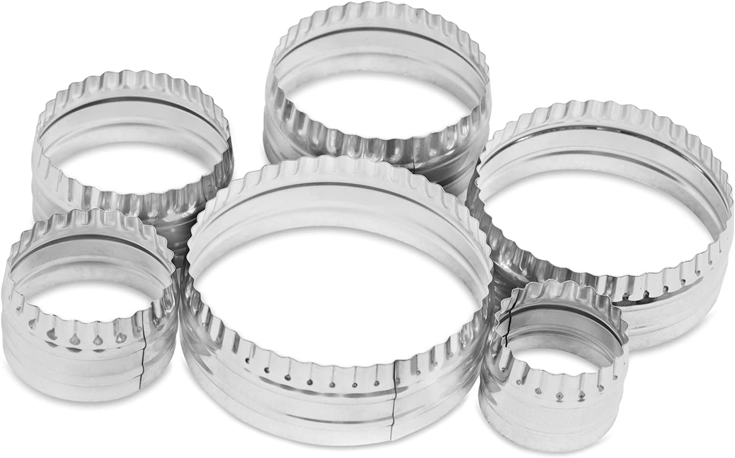 Set of 6 | Circle 2 Sided Biscuit Sandwich Fondant Cutter Set | Multi Size