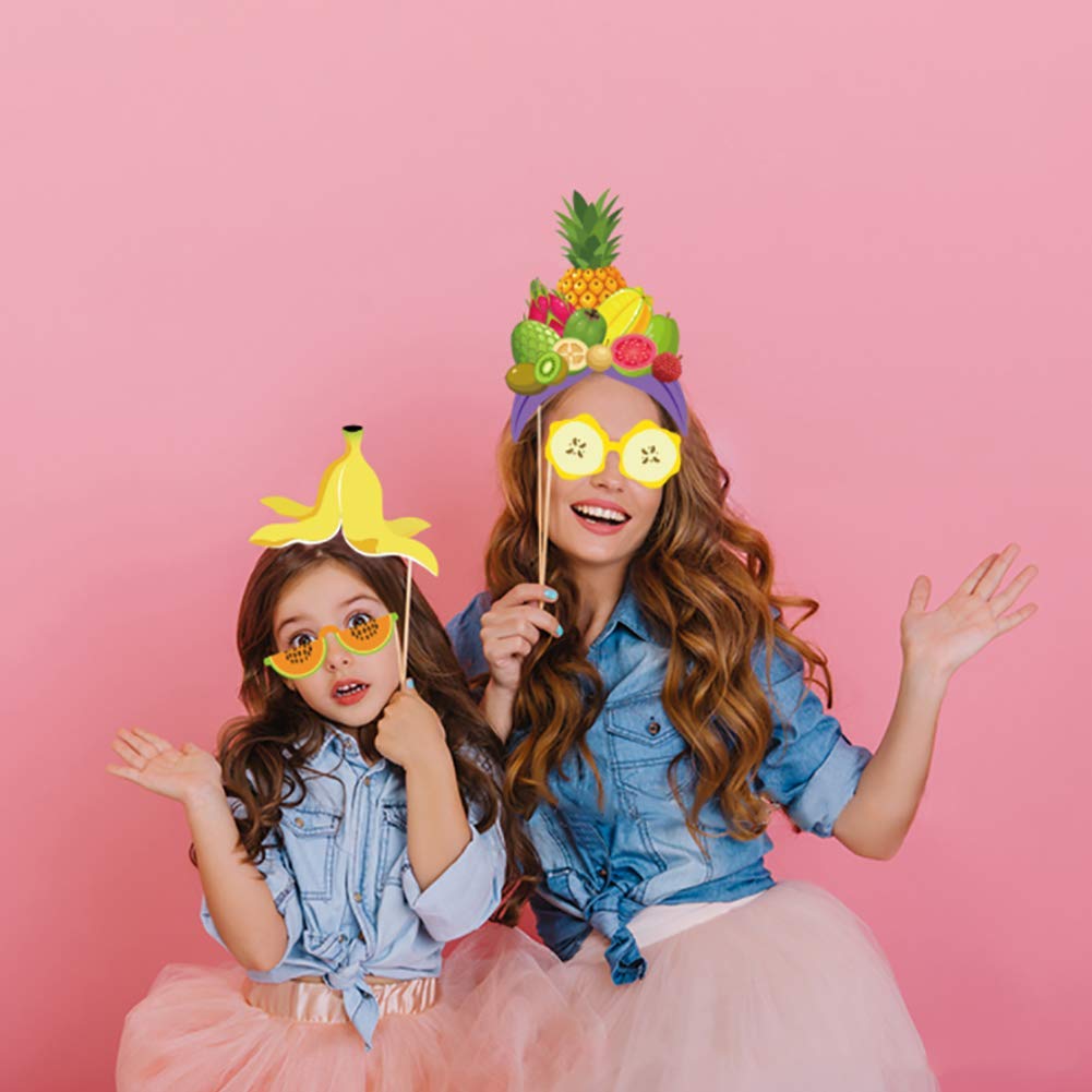 Tutti Frutti Photo Booth Props(25Ct),Watermelon,Strawberry,Lemon,Grapefruit Photo Booth Props With Stick For Tutti Frutti/Luau/T