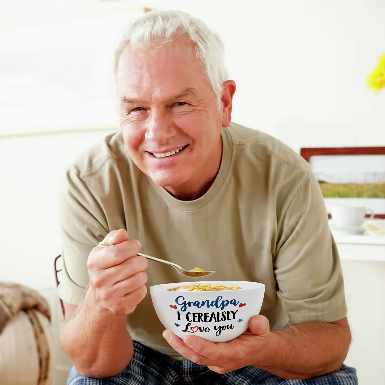 Grandpa Gift Cereal Bowl And Cereal Killer Spoon Set With Best Dad Ever Card Birthday Grandfather'S Retirement Christmas Present