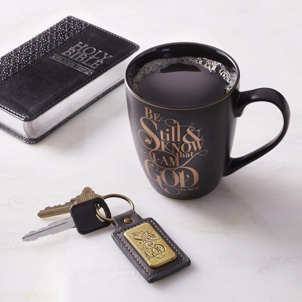Christian Art Gifts Matte Black Ceramic Coffee Mug - 12 oz. Lead & Cadmium-free Inspirational Scripture Coffee and Tea Mug for M