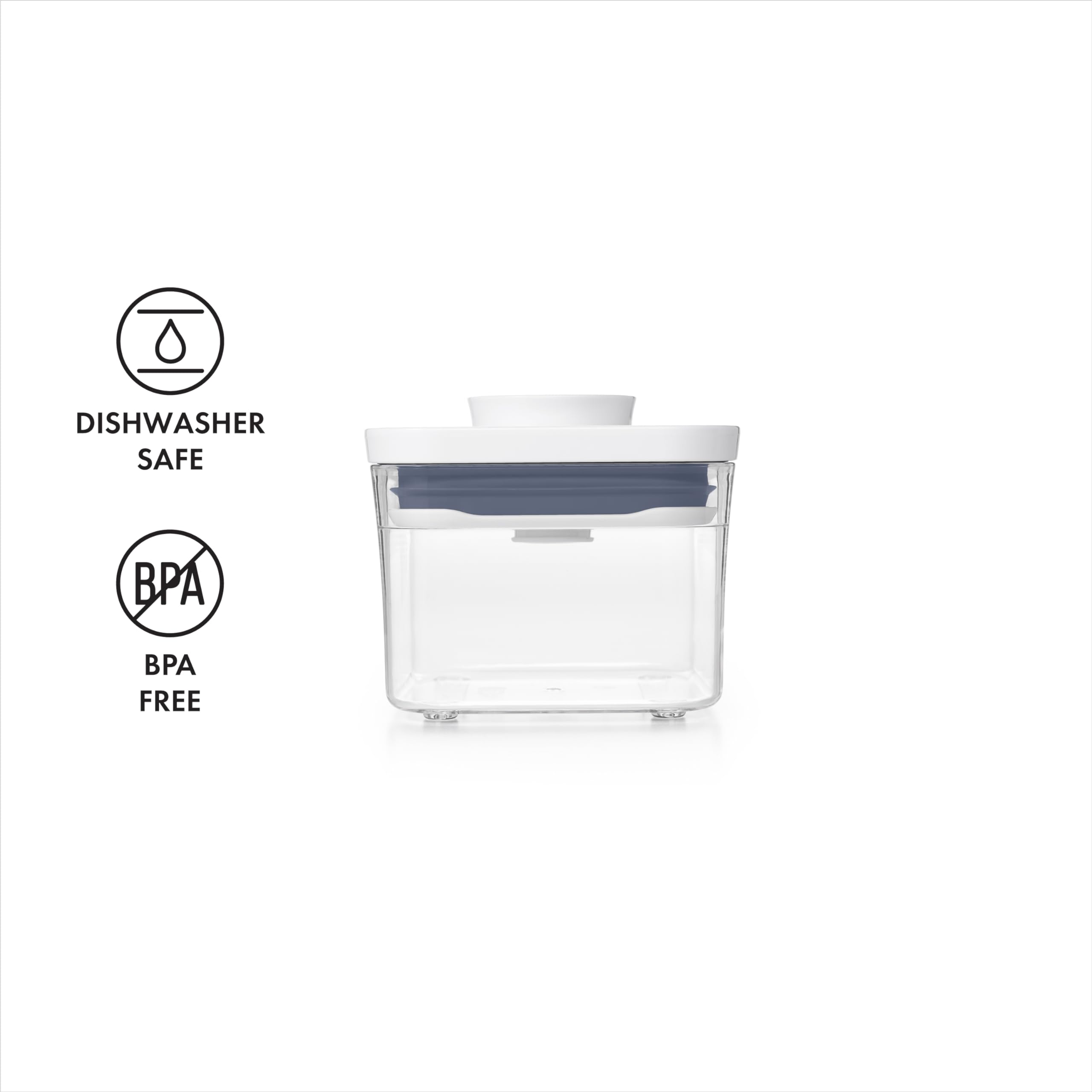 Oxo Good Grips Pop Container - Airtight Food Storage - Small Square Mini 0.4 Qt Ideal For Baking Powder, Spices, Dried Herbs And