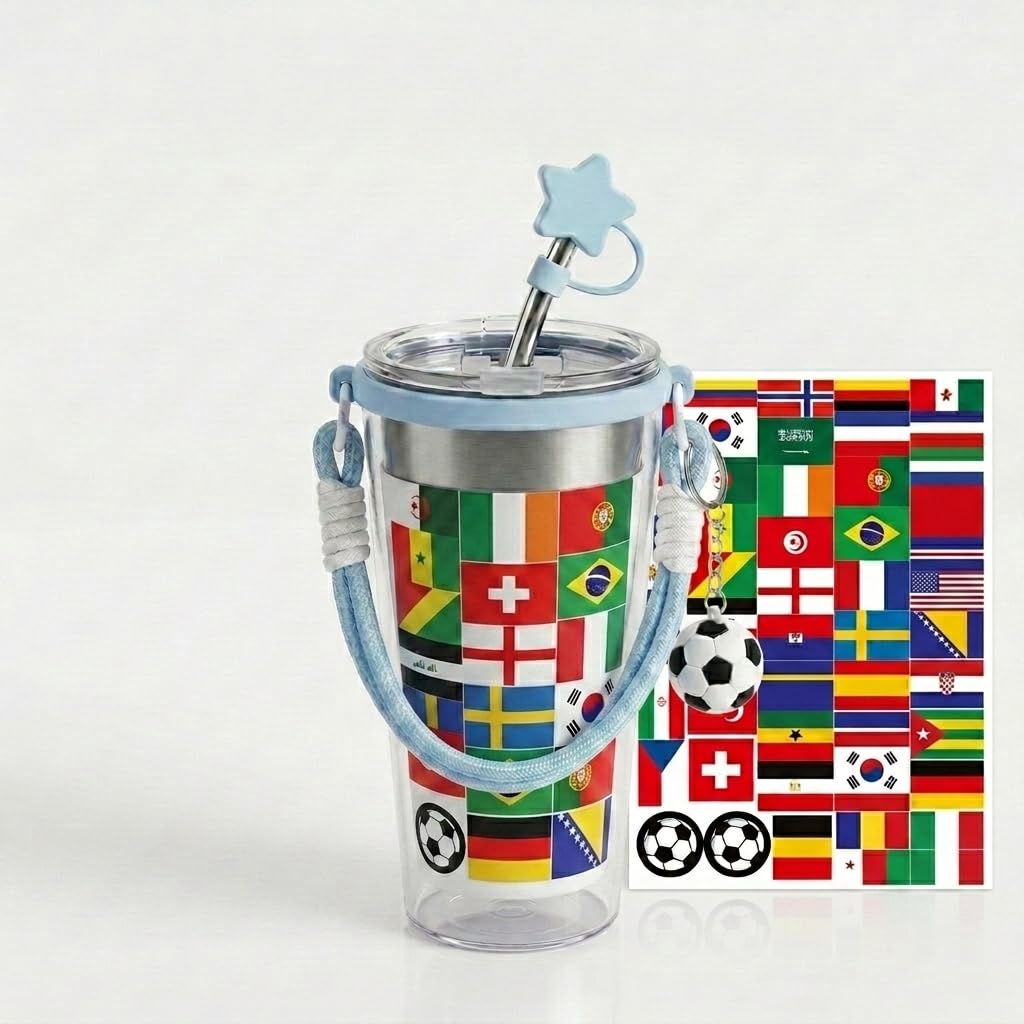 Jyvoxia 450ml Aesthetic DIY Tumbler with Lid and Straw