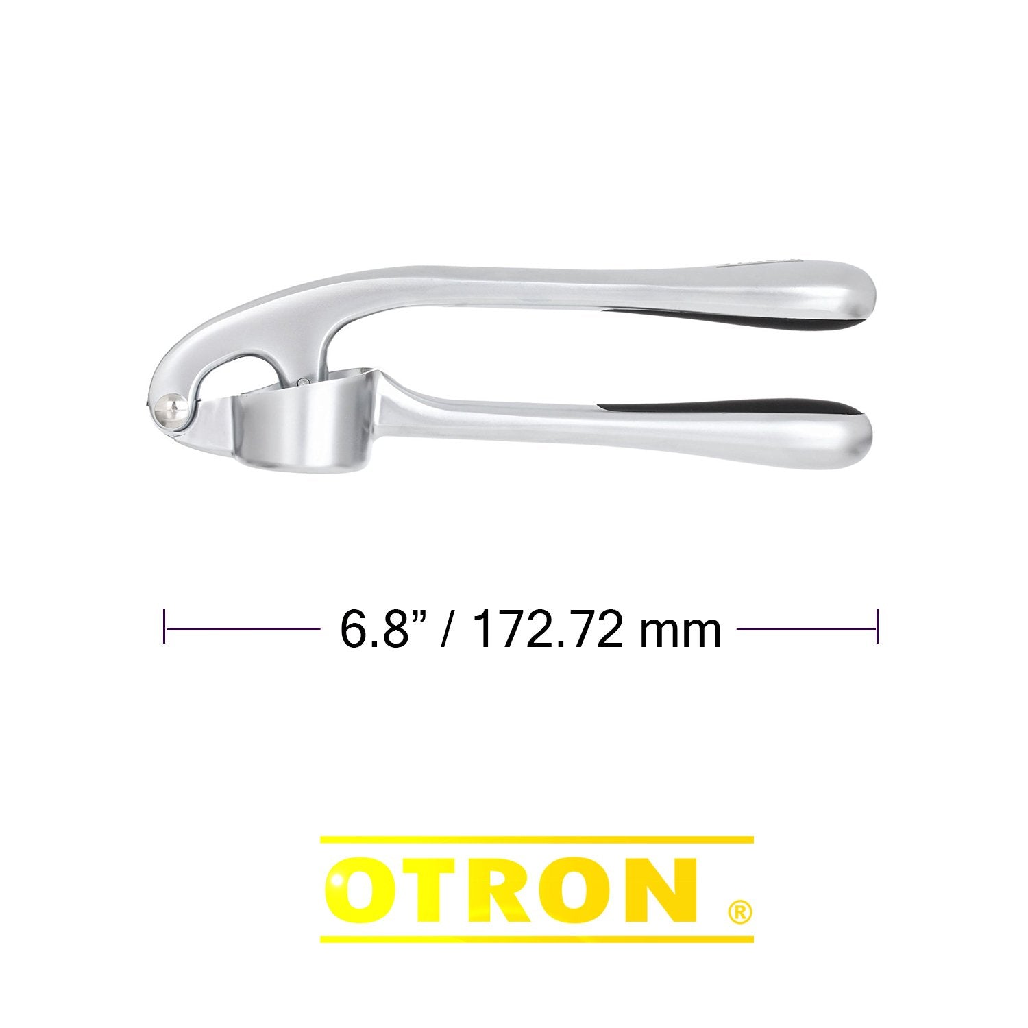 Otron Premium Garlic Press, Stainless Steel, Garlic Mincer, Professional Heavy Duty, Soft-Handled, Crush Garlic Cloves, Ginger