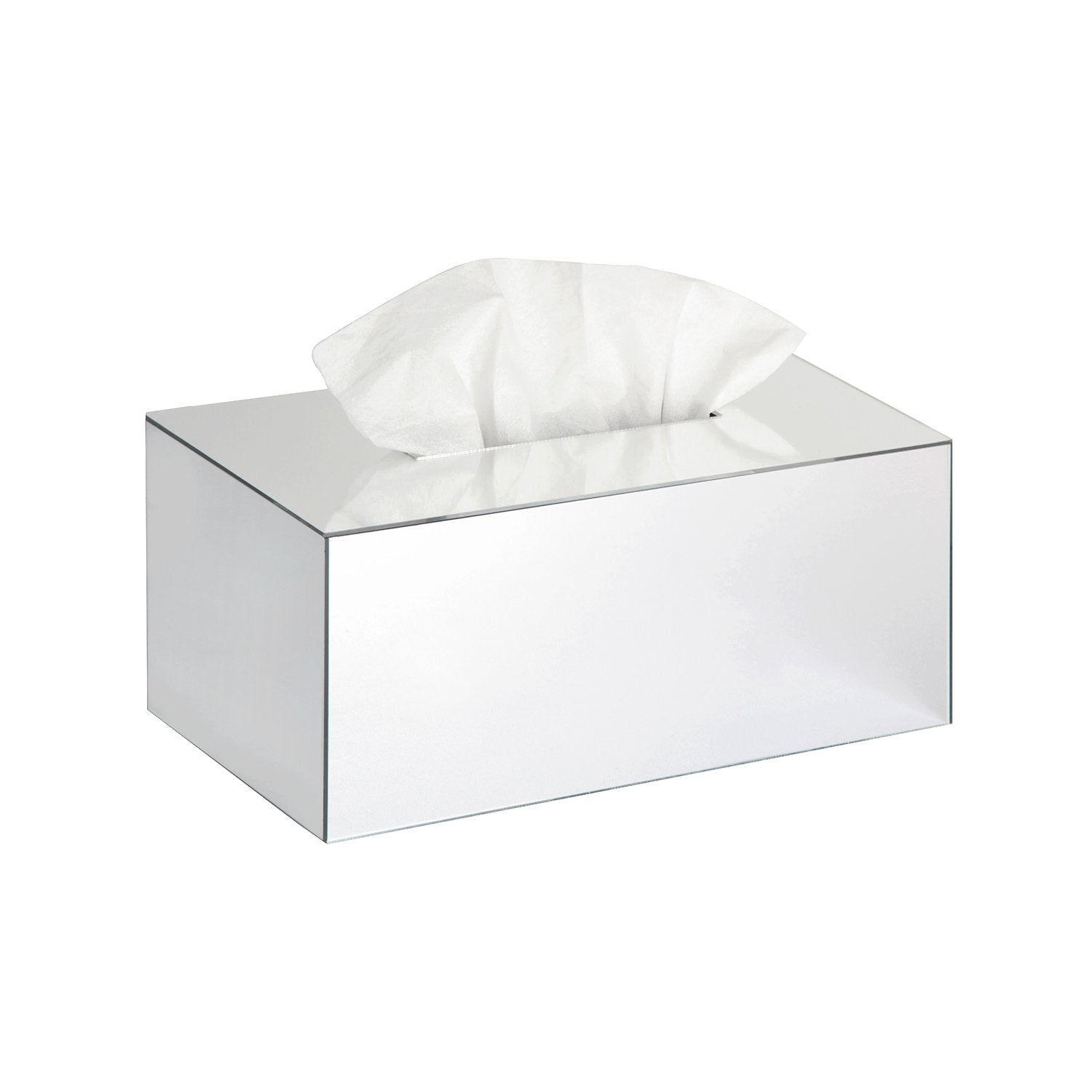 Jackcubedesign Overall Acrylic Mirror Rectangle Tissue Box Holder Case Storage Case Stand Box Napkin Holder Organizer (9.53 X 5.