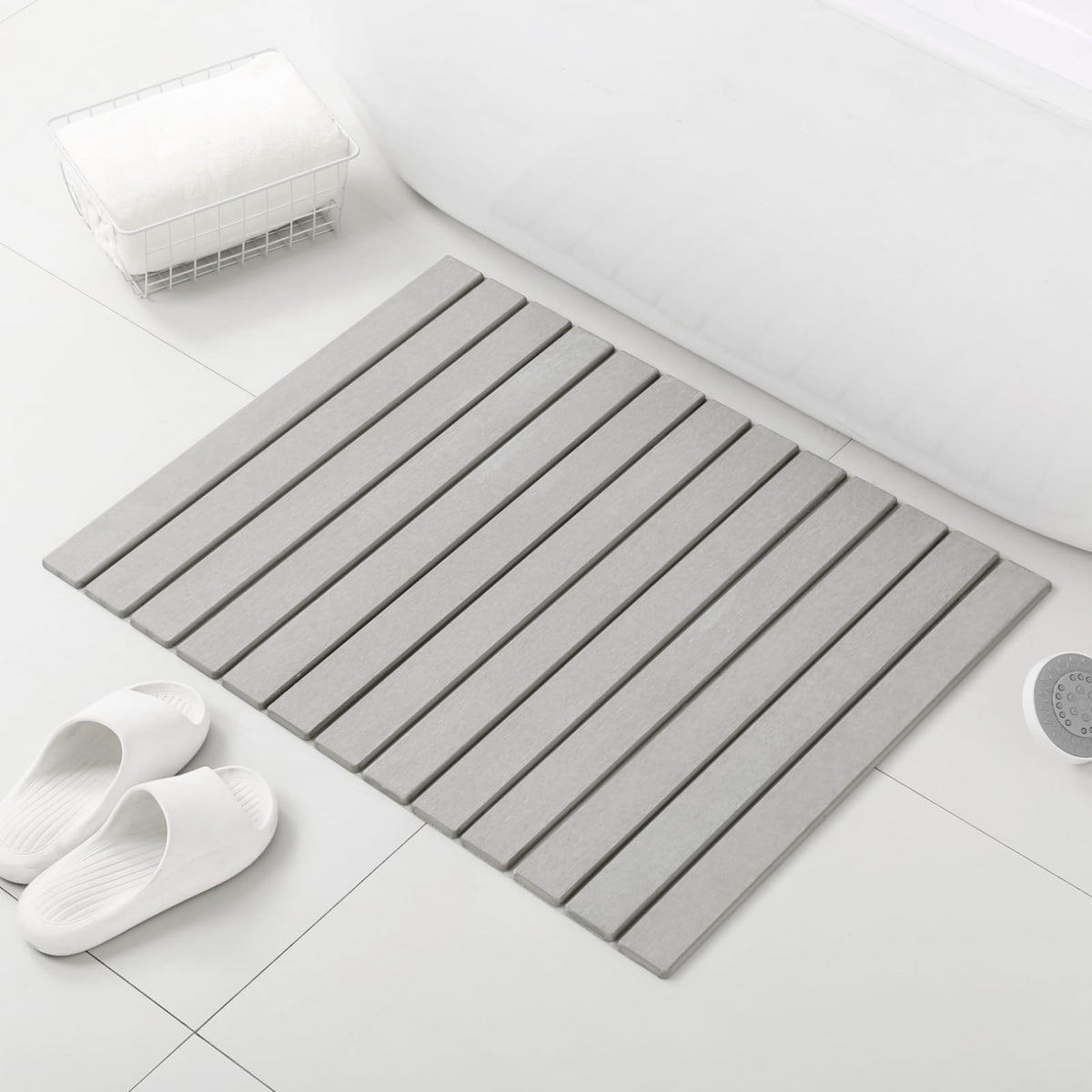 Keychad Large Stone Bath Mat, 31''X 23'' Non-Slip Diatomaceous Earth Bath Mat, Ultra-Absorbent Quick-Drying Stone Drying Mat For