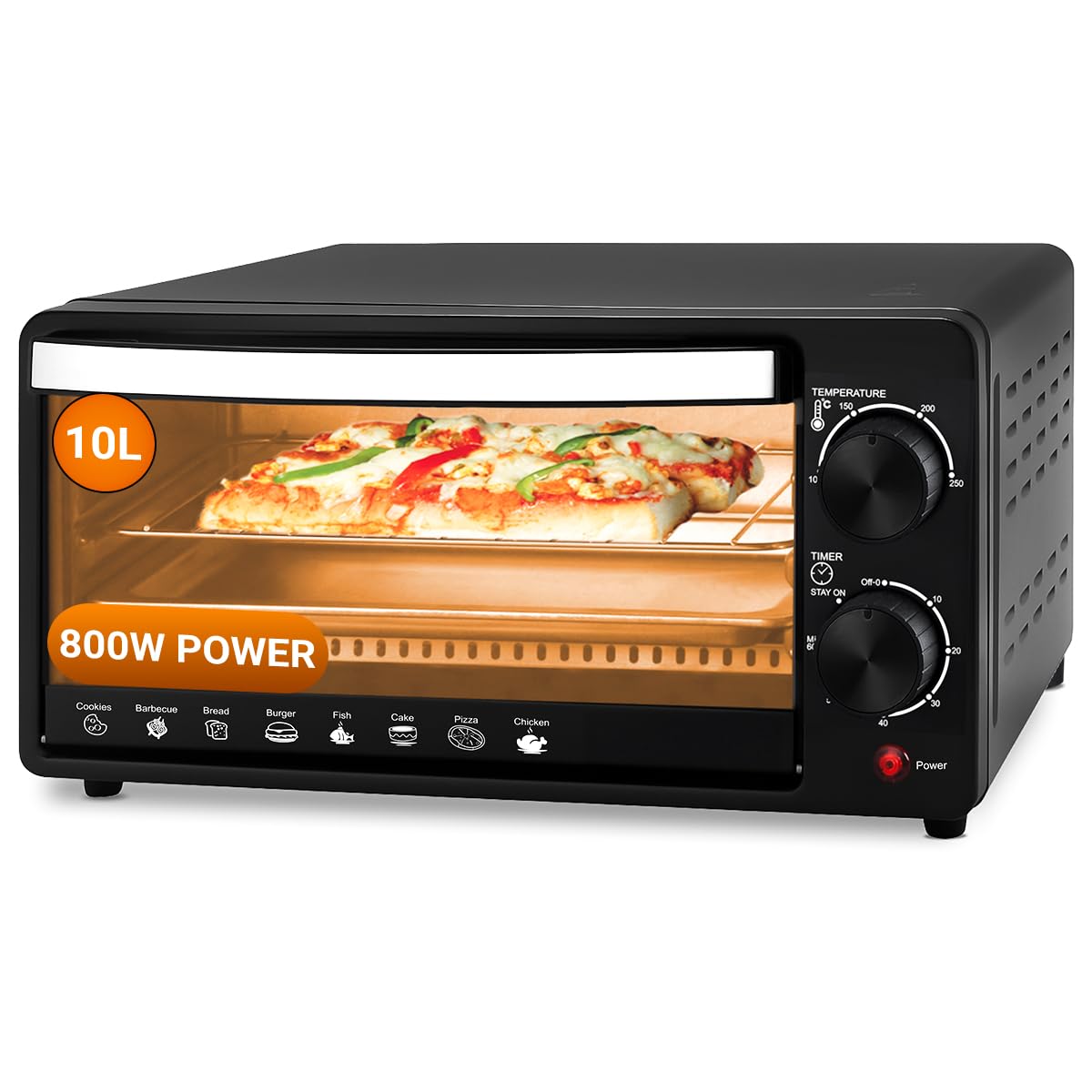 Inalsa Oven Toaster Griller 10 L, Cake Baking Oven Otg Multi-Task With Temperature 800 Watts, Includes Baking Pan, Grill Tray & 