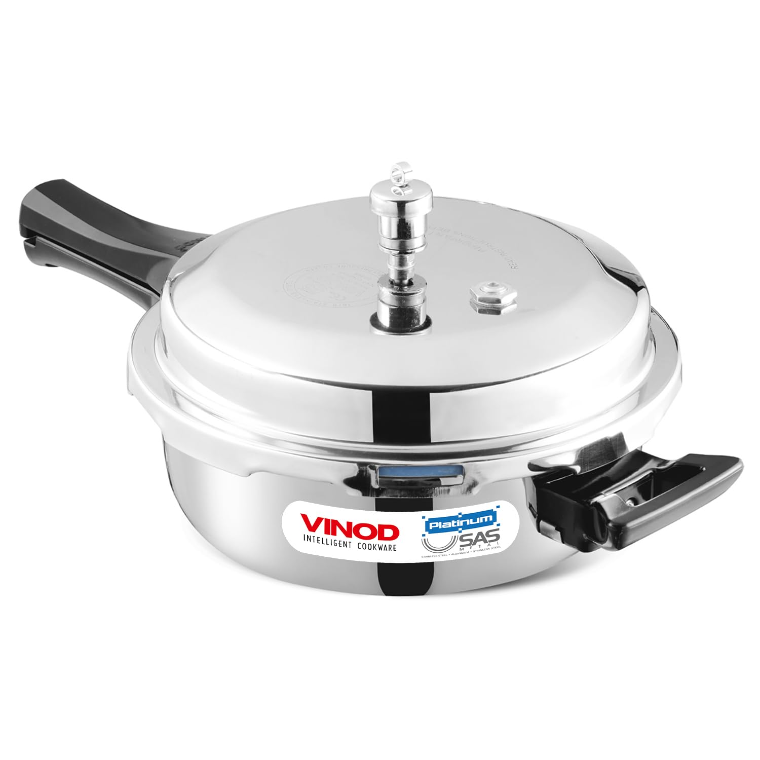 Vinod Platinum Triply Stainless Steel Pressure Cooker 4.5 Litre | Outer Lid | Isi Certified | Induction & Gas Compatible | Senio