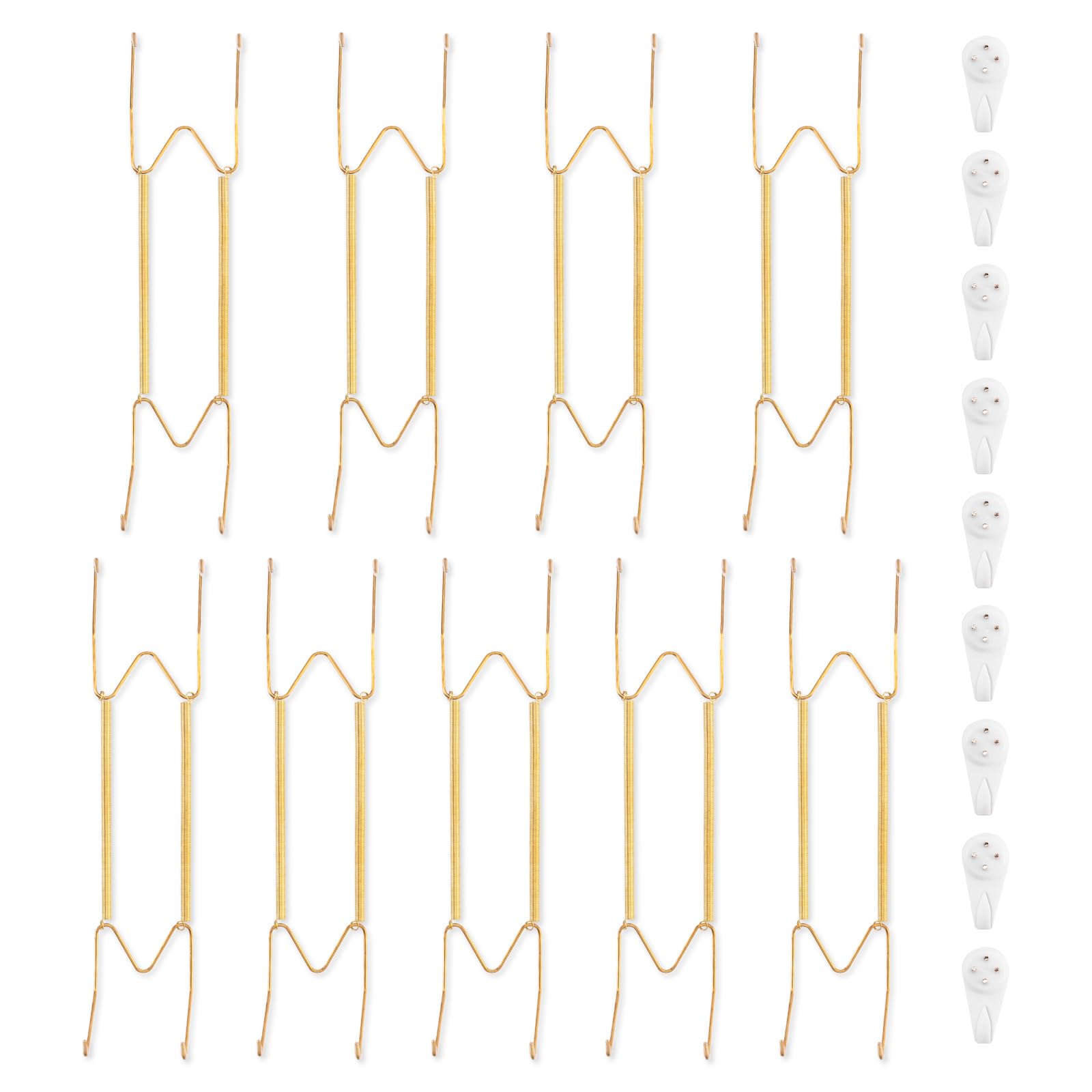 Bilillo 9 Pack Plate Hangers for the Wall, Suitable for 12-16 inch Art Plate, Stainless Steel Invisible Heavy Duty Wire Plate Ho