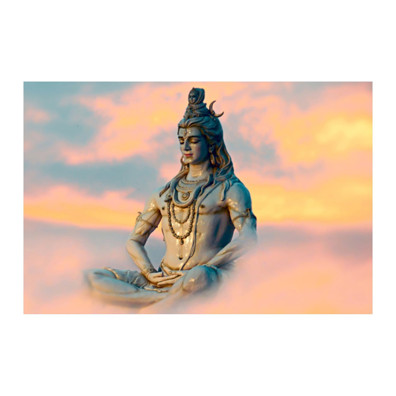 Dharvika Innovations Lord Shiva Adhesive Vinyl Wall Poster, Sparkle Coated Lamination, 24 X 36 Inch
