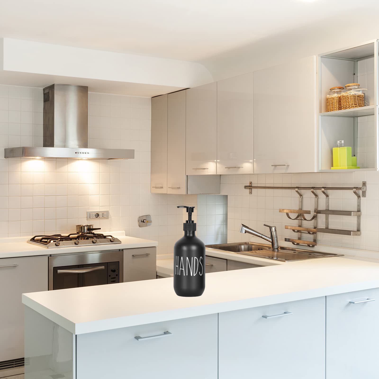 Hand Soap Dispenser 500Ml Large Plastic Soap Dispenser Refillable Pump Liquid Sanitizer Bottle For Kitchen Bathroom Cute Farmhou