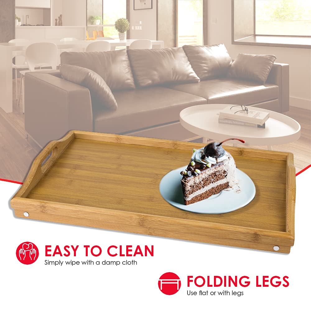 Home Basics Bamboo Breakfast Bed Tray, Natural