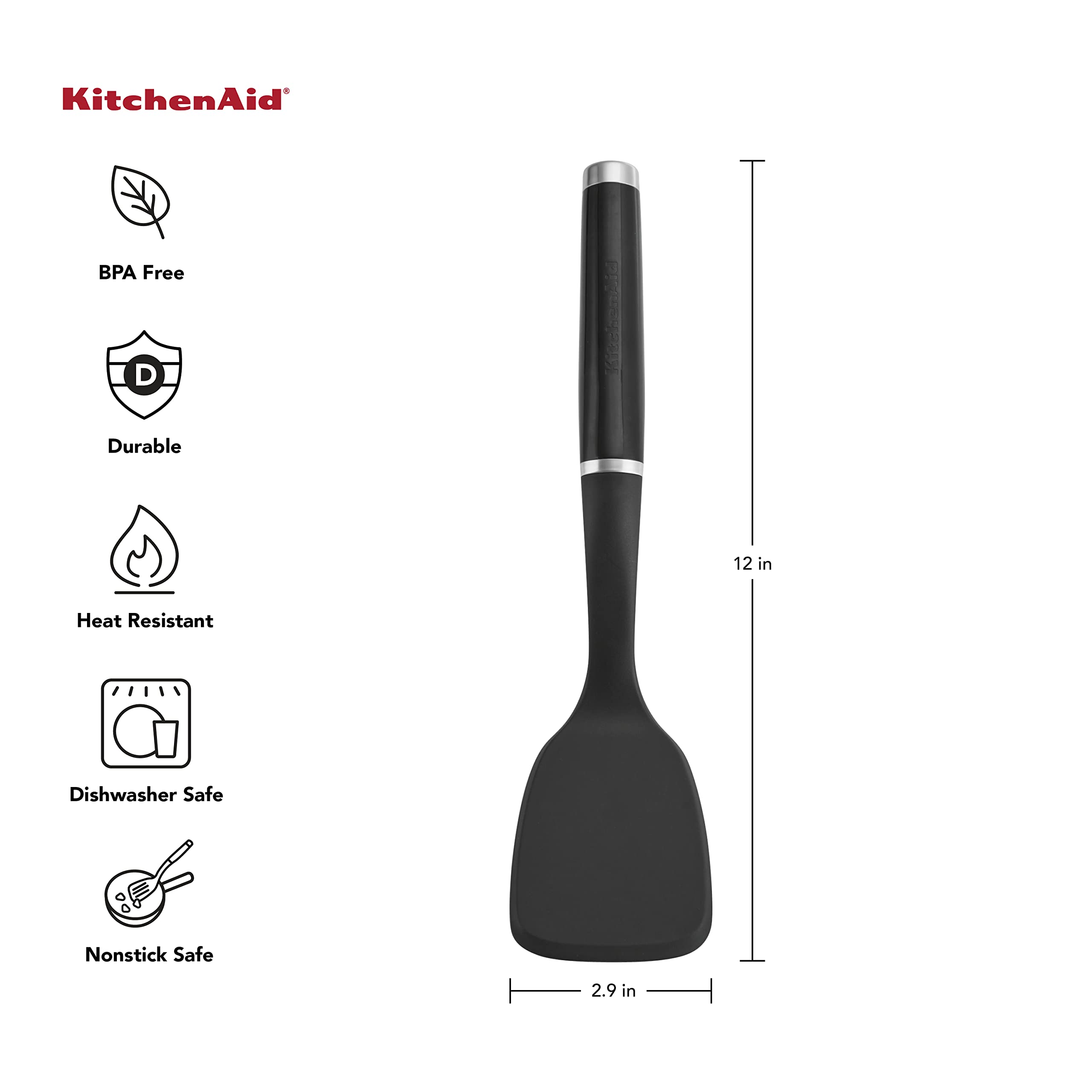 Kitchenaid Ke015Ohoba Classic Short Turner, One Size, Black 2