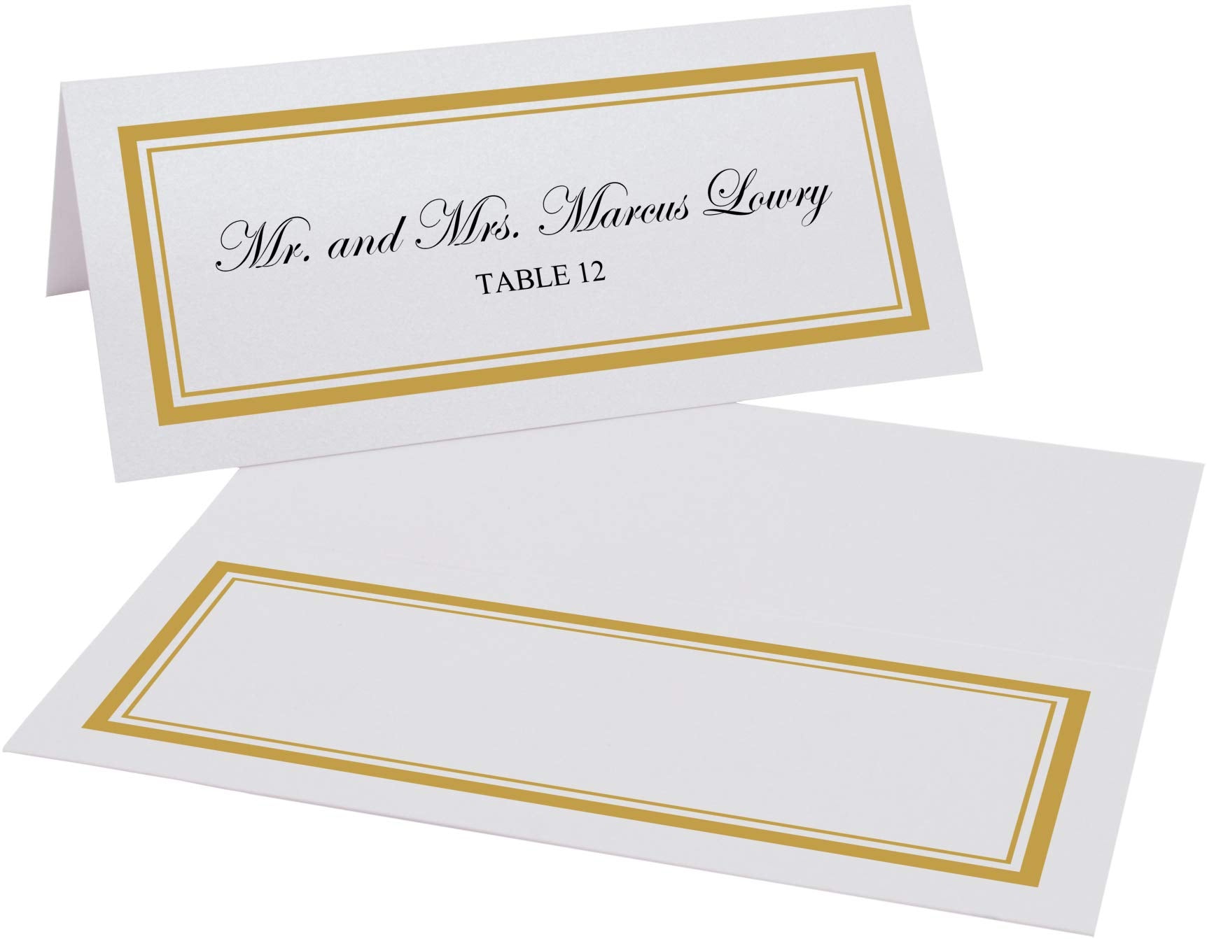 Double Line Border Printable Place Cards, Gold (Choose Color), Set Of 60 (10 Sheets), Laser & Inkjet Printers - Wedding, Party,
