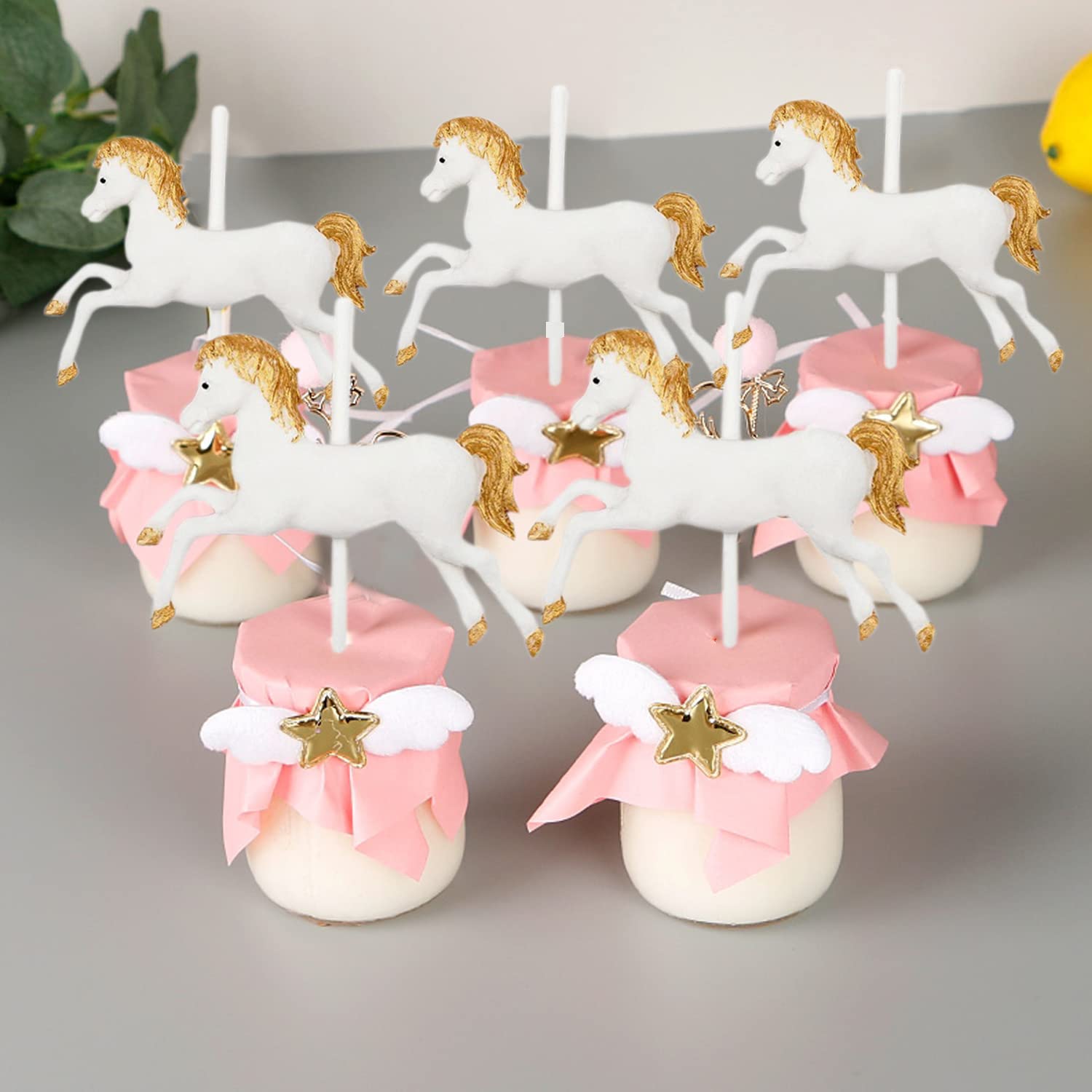 Mujiang Carousel Horse Silicone Fondant Mold 3D Merry-Go-Round Chocolate Lollipop Gum Paste Mold For Baby Shower Cake Decorating