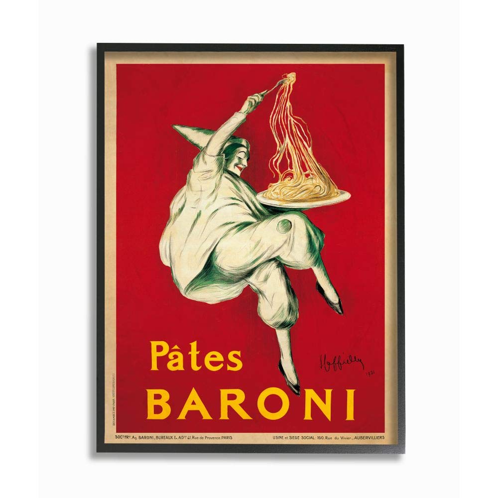 Stupell Industries Pates Baroni Vintage Poster Food, Design By Marcello Dudovich Wall Art, 16 X 20, Black Framed