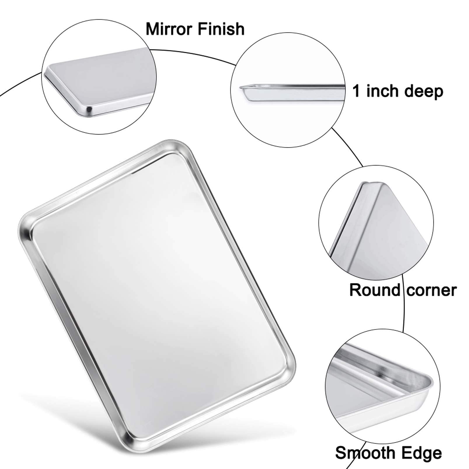 Teamfar Baking Sheet With Cooling Rack, Stainless Steel Half Size Cookie Sheet Pan And Baking Rack Set, 20  14  1, Non Toxic & R