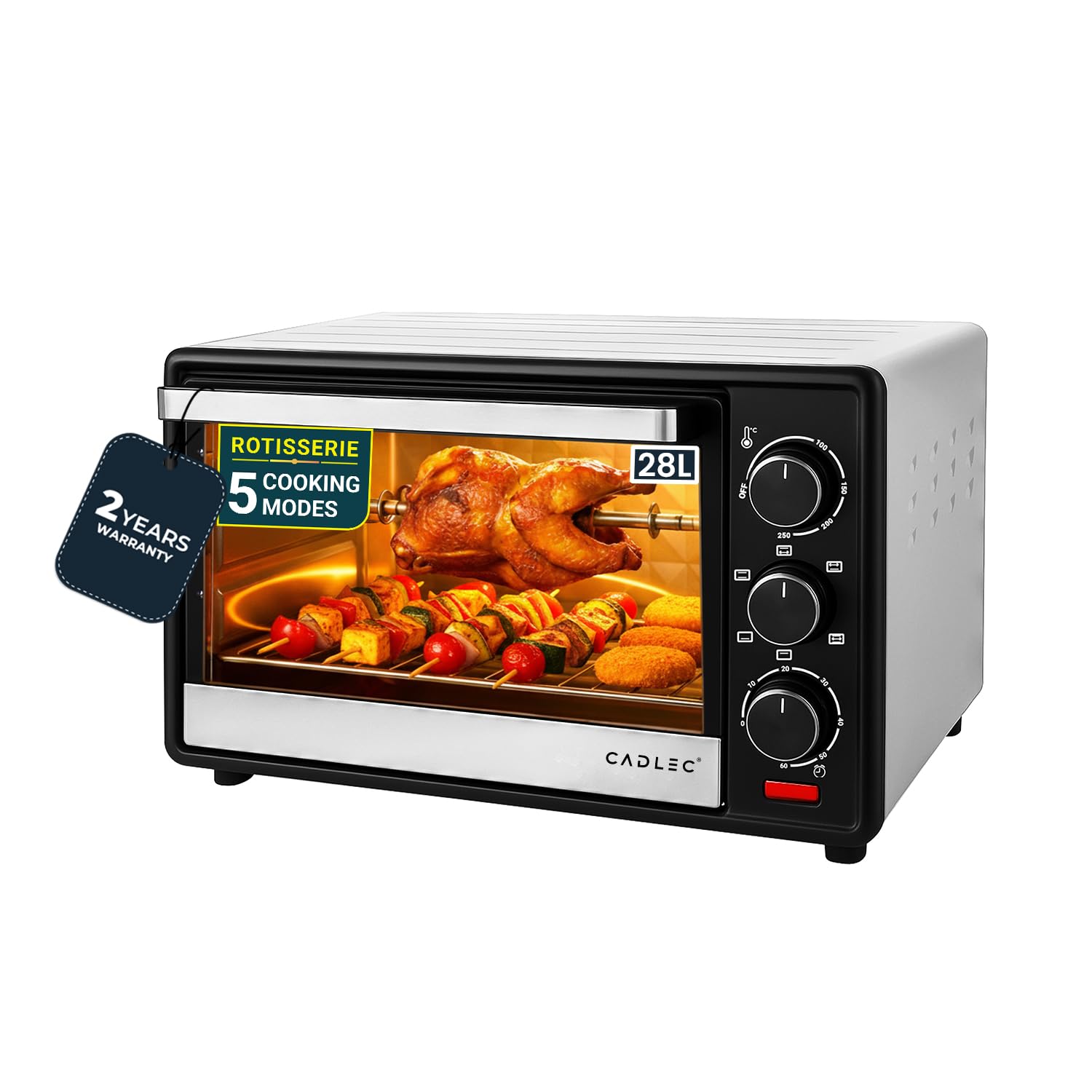 Cadlec Ovnix Multi-Function Otg For Kitchen, 28 Litre, 1500W, Oven Toaster Griller, Adjustable Temperature & Timer, Rotisserie, 