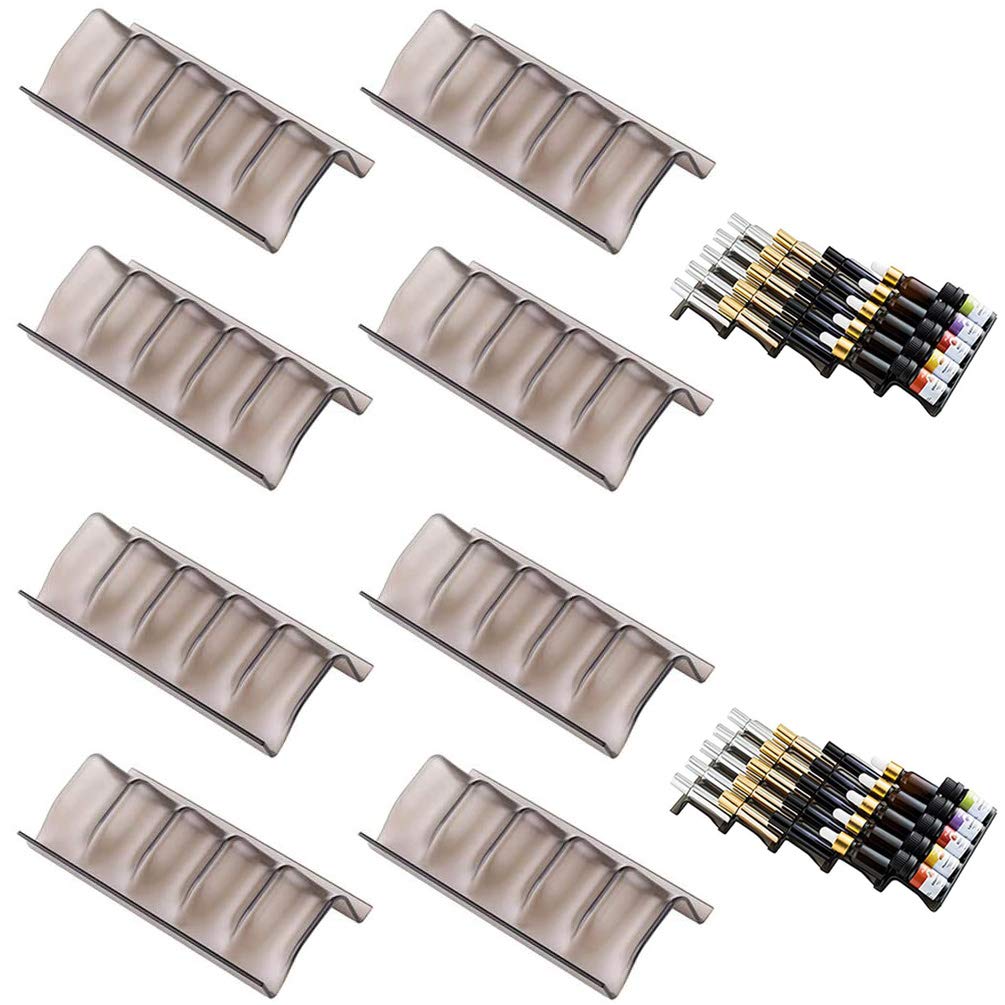 Qicfrk 8 Pcs Essential Oil Organizer, Aluminum Black, Expandable, Holds 40 Oil Bottles