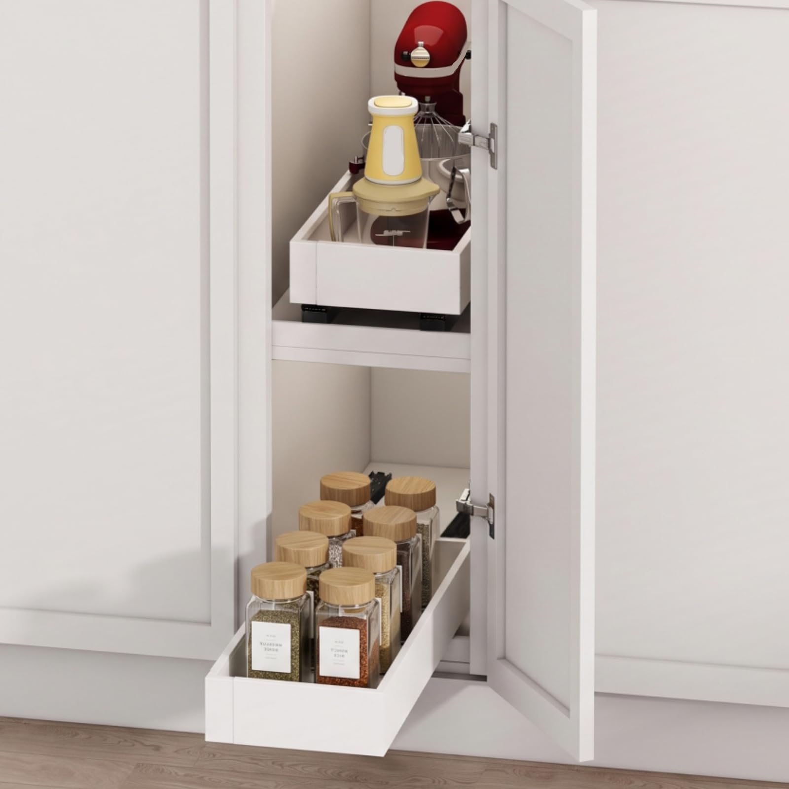 Fokyfok 2PC Pull Out Cabinet Organizer,Expandable,No Drill,Heavy Duty