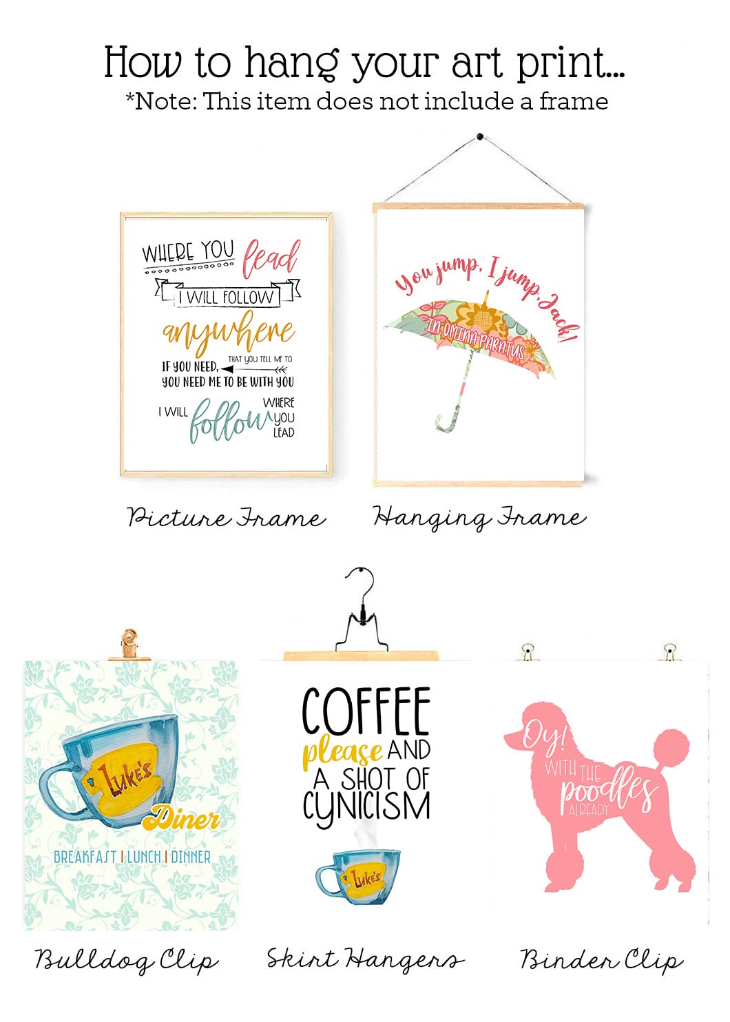 Coffee Oxygen - Tv Show Themed Character Wall Art Decor Room Prints Typography Sign Gift Set Pictures