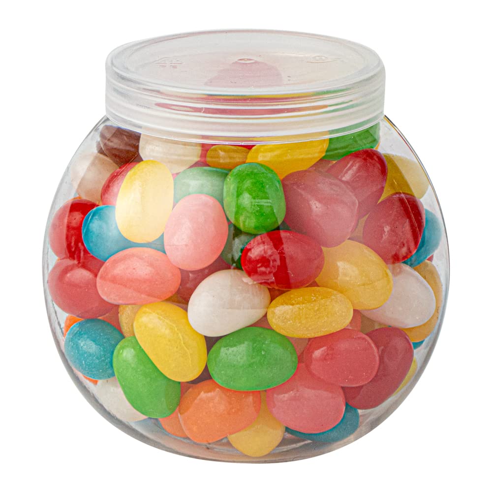Restaurantware 3 Ounce Candy Jars 100 Disposable Small Jars - Snap-On Lids Included Bulbous Design Clear Plastic Yogurt Parfait