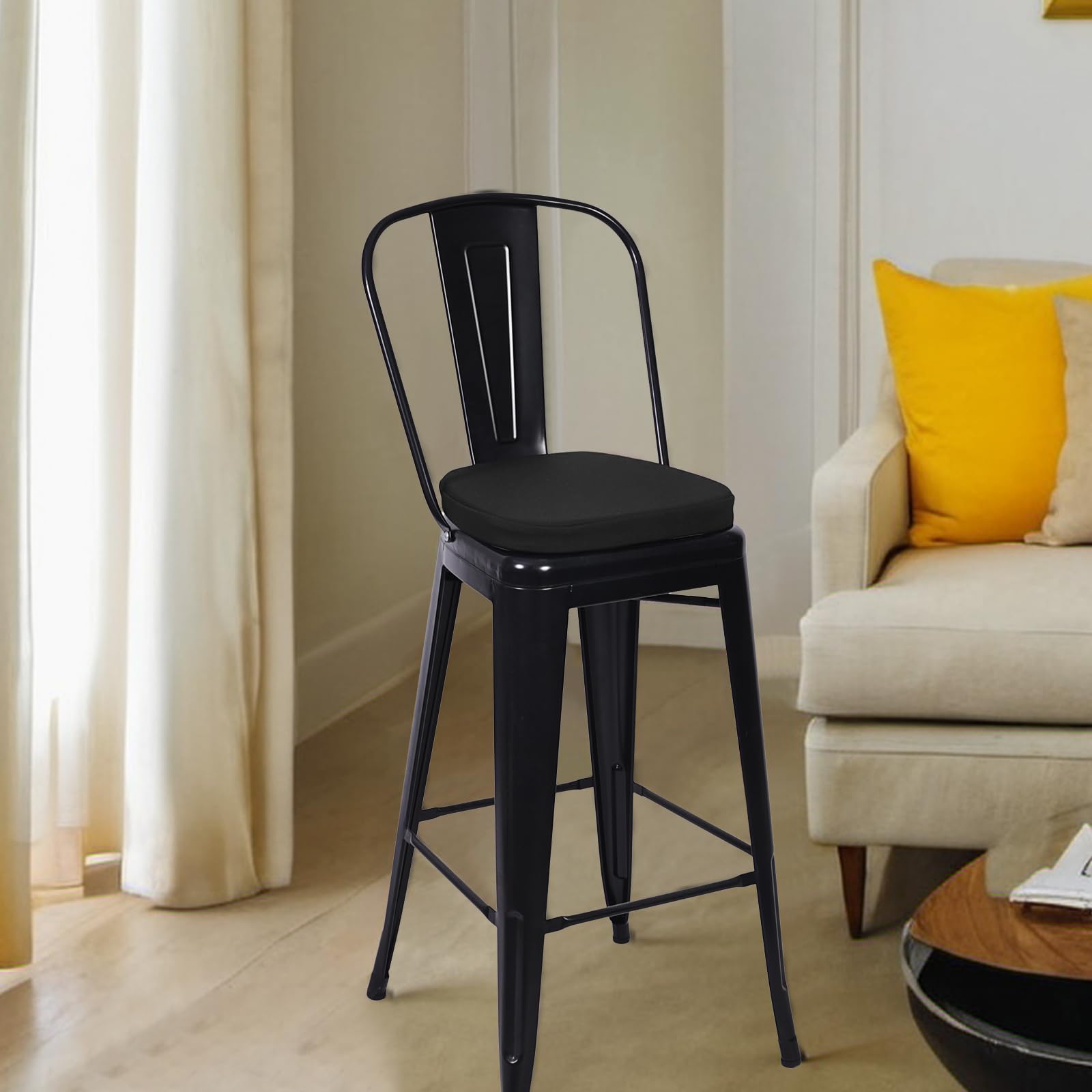 Baibu 14In Metal Chair Cushion With Ties, Set Of 2 Non-Slip Metal Dining Chair Pads Kitchen Seat Cushions With Machine Washable