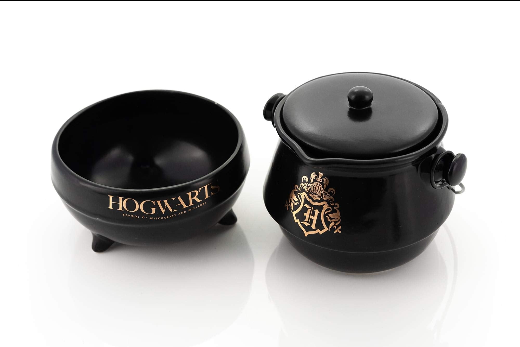 Harry Potter Tea-For-One Stackable Cauldron Teapot And Cup Set | Ceramic Harry Potter Collectible | Featuring Hogwarts Crest