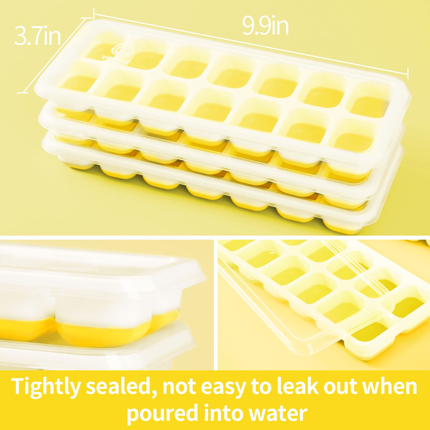 Vehhe Silicone Ice Mold, Ice Cube Tray Silicone Coffee, Ice Cube Tray Food Grade Material, Ice Trays For Freezer, Stackable Ice