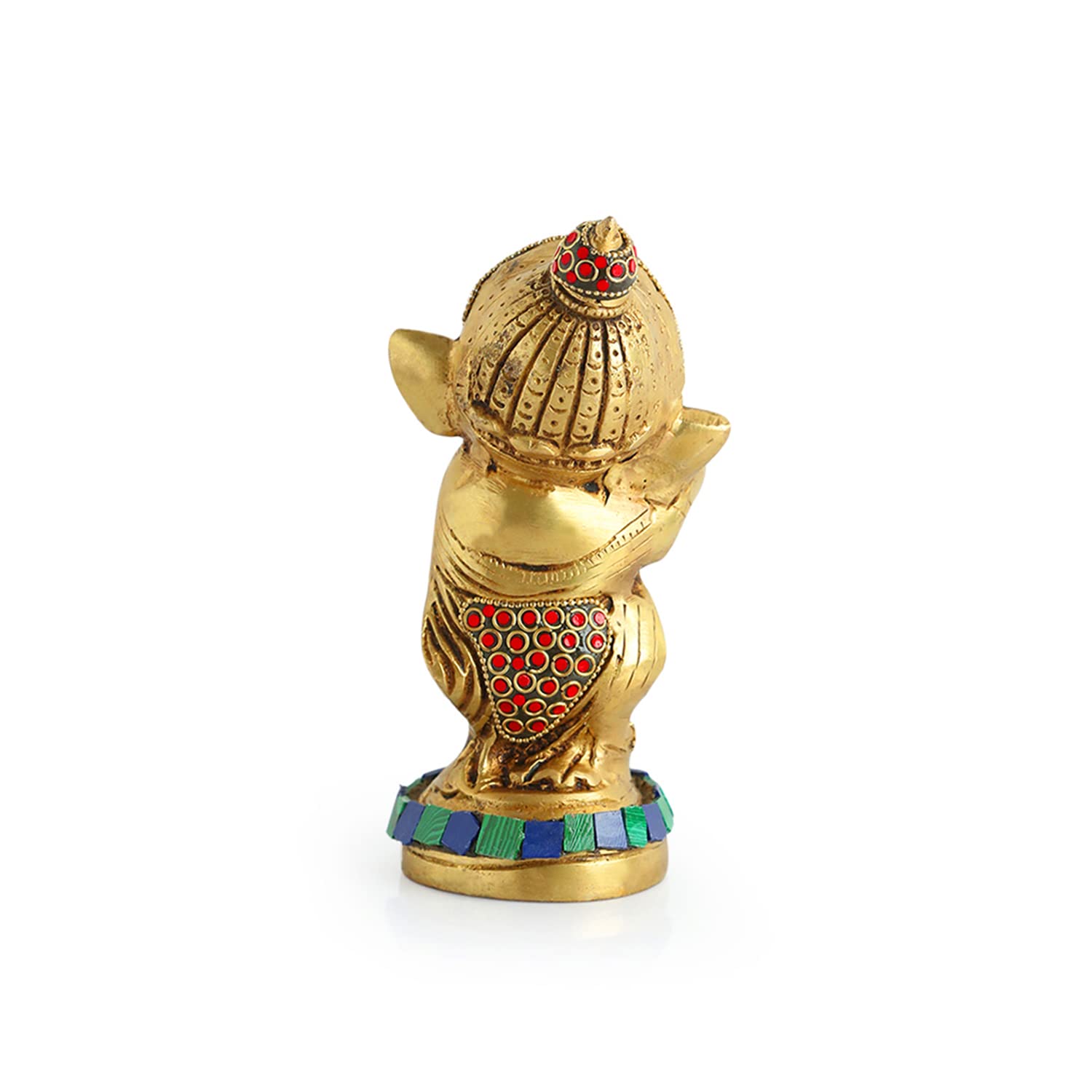 Exclusivelane Englighted Ganesha Idol For Home Dcor (Pure Brass, 0.9 Kg) | Lord Ganesh For Pooja Room, Murti, Statue, Ganpati