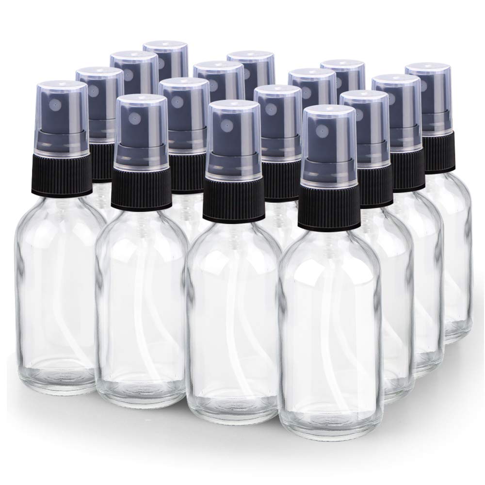Wedama Spray Bottle, 2 Oz Fine Mist Glass Spray Bottle, Little Refillable Liquid Containers For Watering Flowers Cleaning (16 Pa